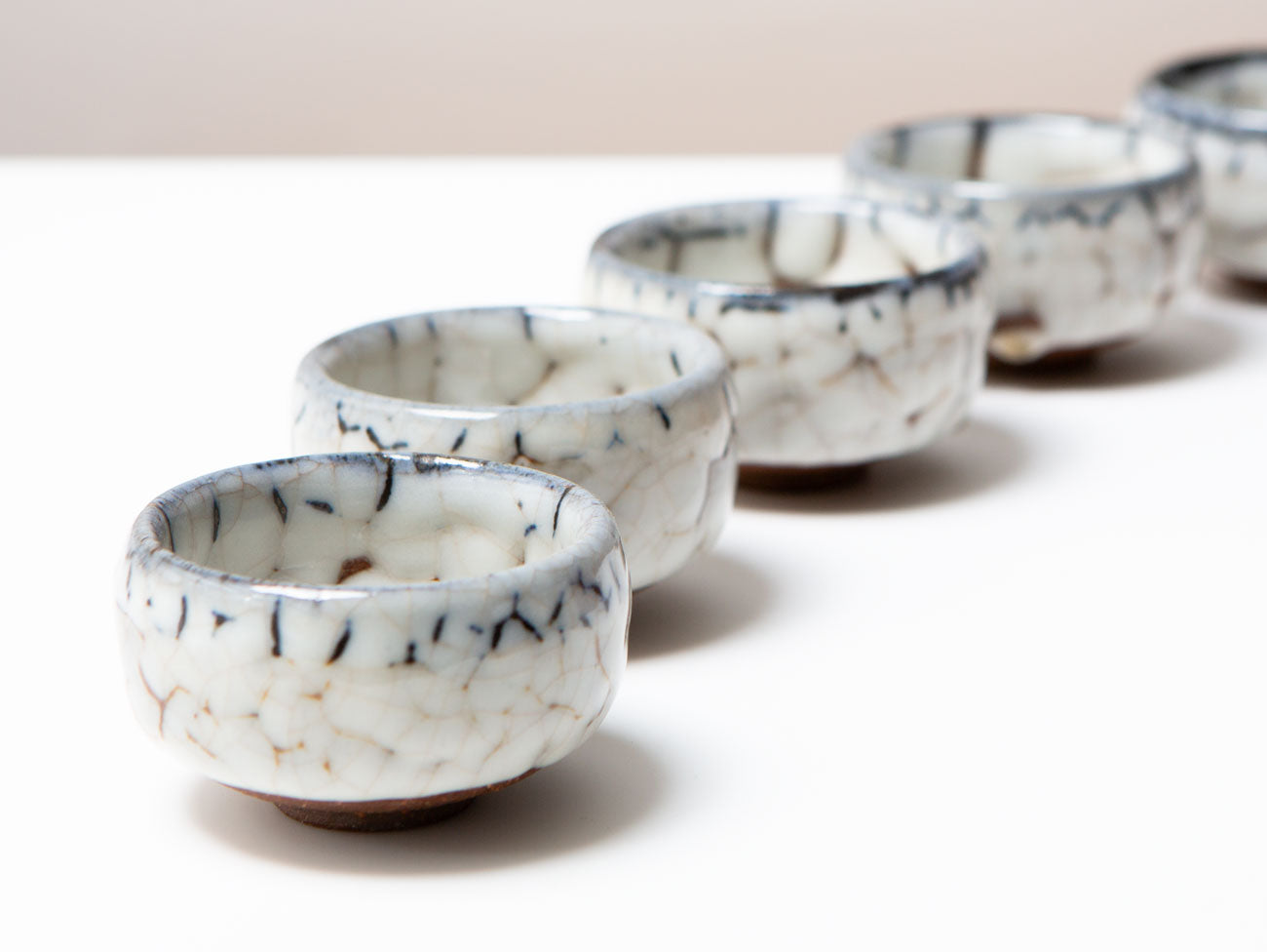 Premium Cobalt Blue & Shino Glaze Ceramic Tea Cup - Elegant Short Handle Design for Japanese Tea Ceremony, Coffee, or Home Decor