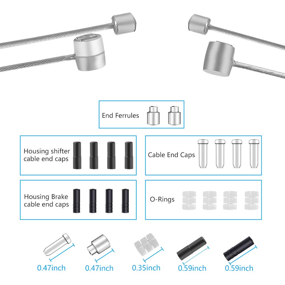 Premium Bike Brake & Shifter Cable Set - 18PC Universal Bicycle Gear Wire Replacement Kit for Mountain/Road Bikes | Durable Inner Cables for Smooth Braking & Gear Shifting | Perfect for DIY Repairs & Maintenance