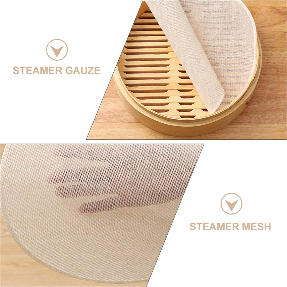 10-Piece Bamboo Steamer Liners Set - Reusable Steamer Cloth Pads for Dumplings, Buns & Bao - Perfect for Dim Sum, Asian Cooking & Healthy Meal Prep