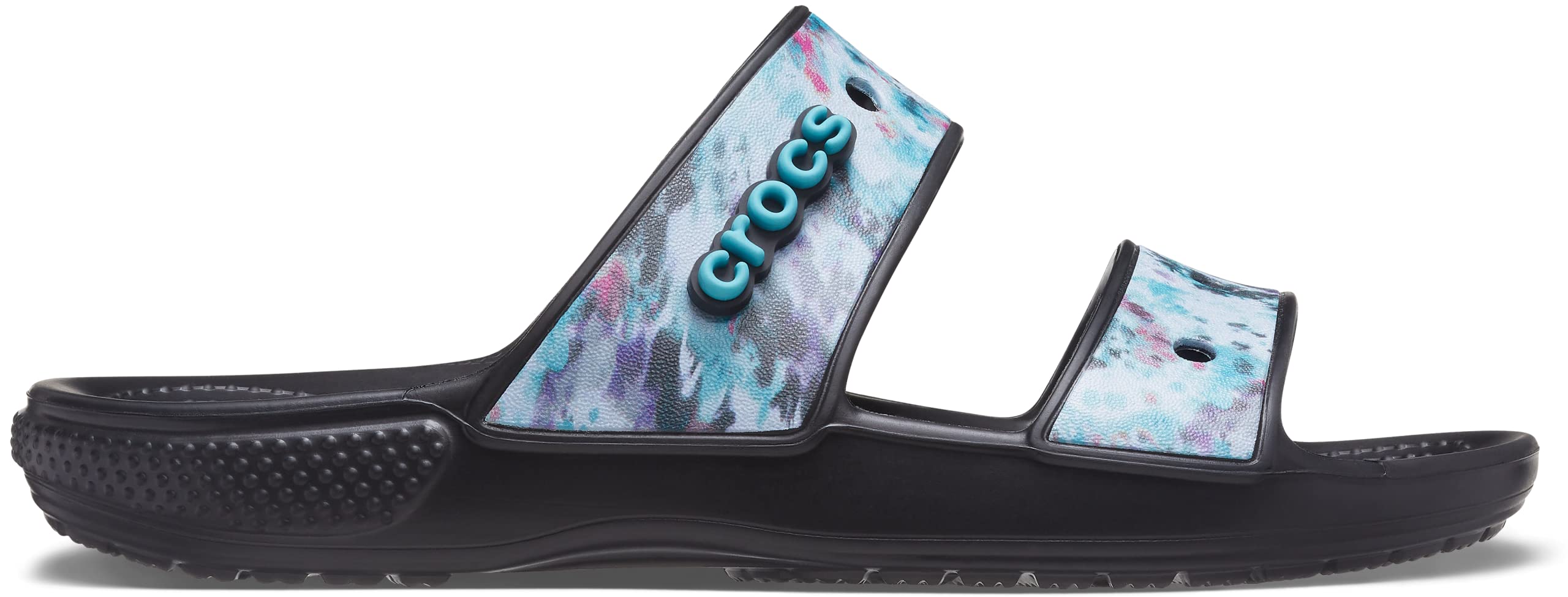 Crocs Unisex Classic Tie Dye Two-Strap Sandals - Comfortable Slide Shoes for Men & Women | Perfect for Beach, Pool, and Casual Summer Wear