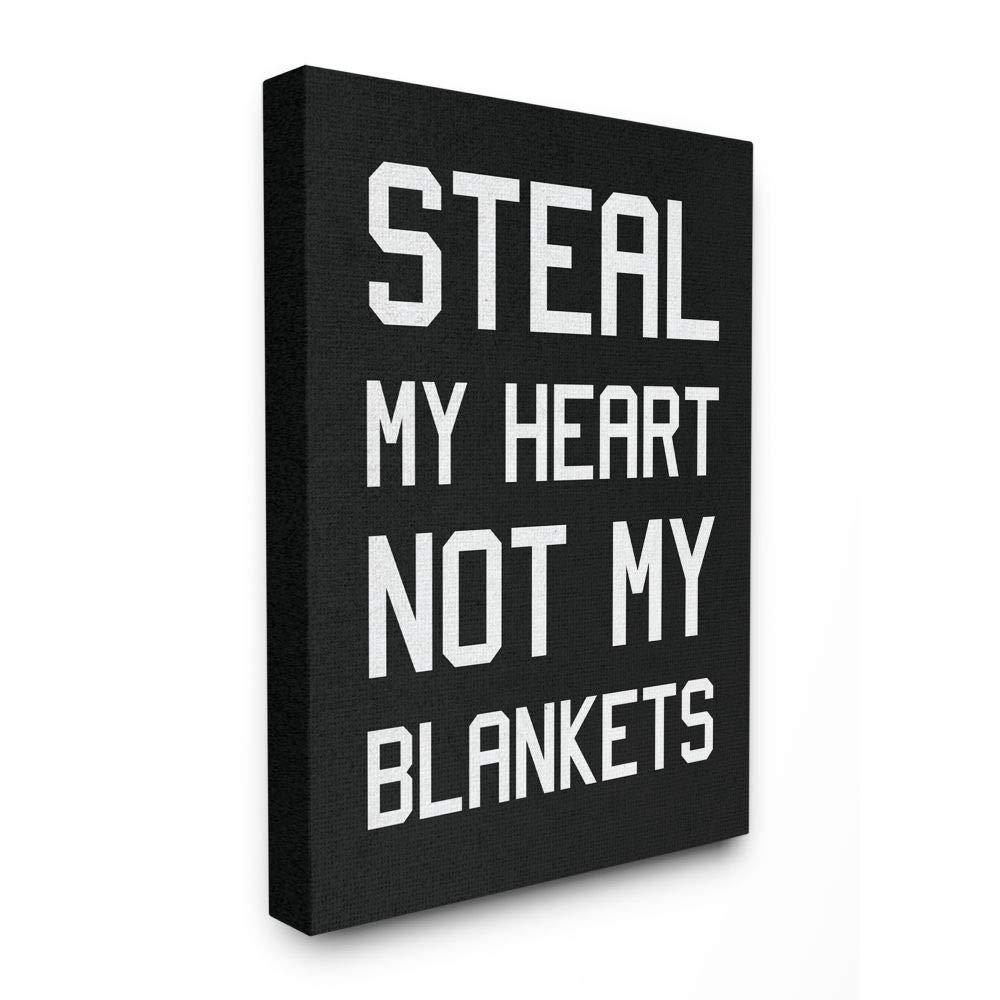 Stupell Industries 'Steal Hearts Not Blankets' Motivational Romance Wall Art - 24x30 Canvas Print by Daphne Polselli - Perfect for Bedroom, Living Room & Office Decor