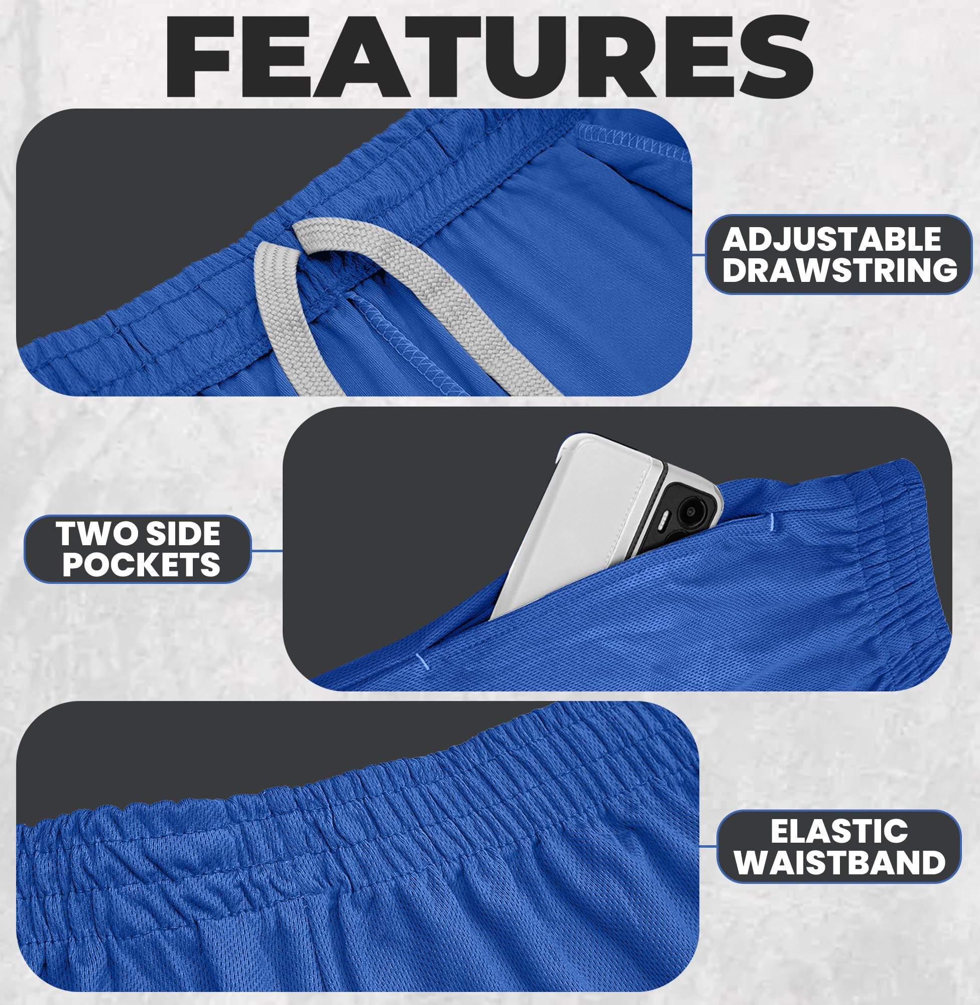 NY Threads Men's Athletic Shorts 2 Pack - Quick Dry Lightweight Running & Gym Workout Shorts with Pockets - Perfect for Jogging, Training & Casual Wear