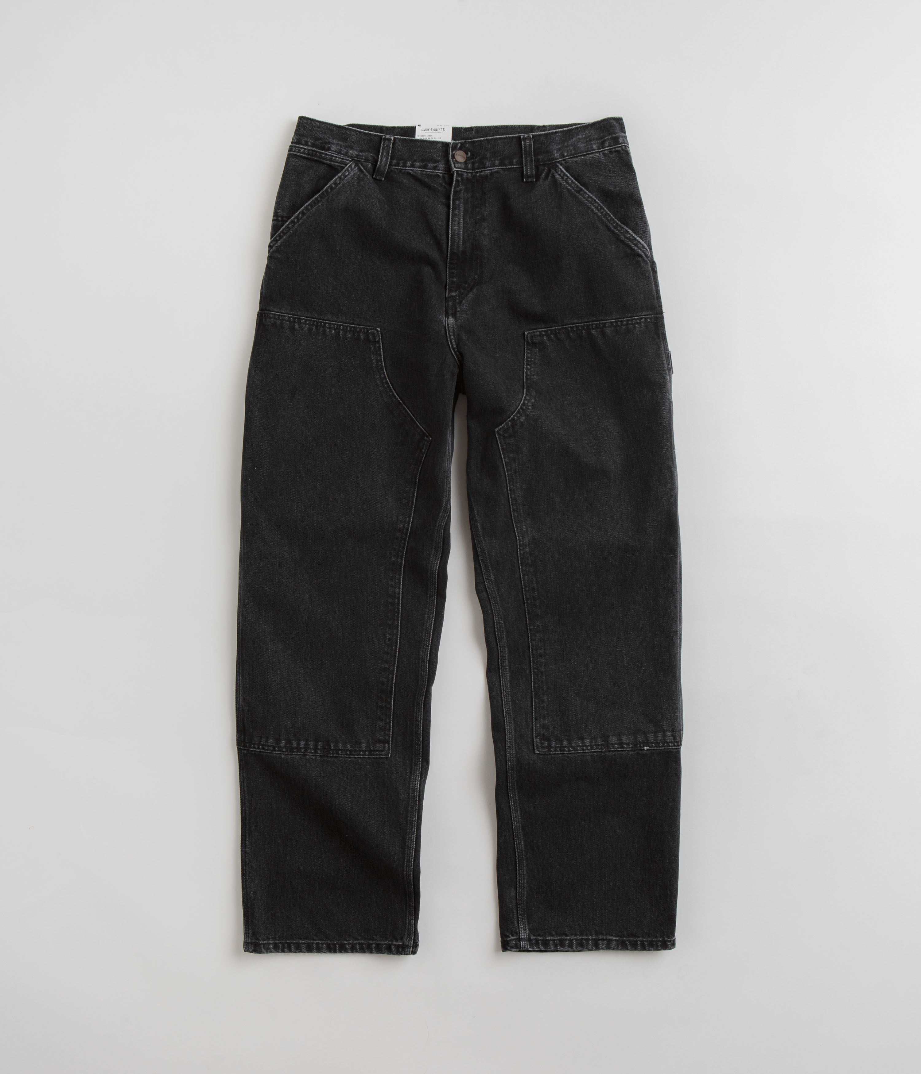 Carhartt Men's Double Knee Denim Work Pants - Black Stone Washed for Construction, Carpentry & Outdoor Work