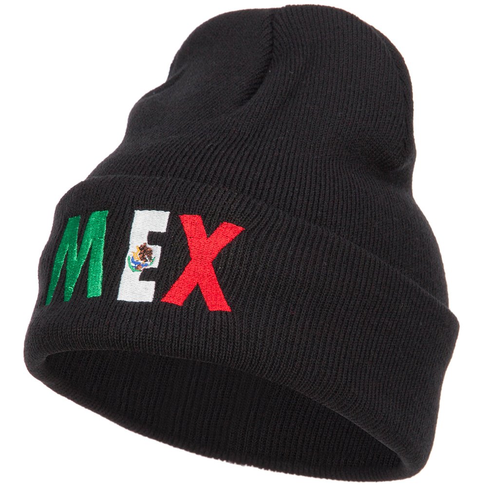 e4Hats Mexico Embroidered Long Beanie - Warm Winter Skull Cap for Men & Women - Perfect for Skiing, Snowboarding & Cold Weather Activities