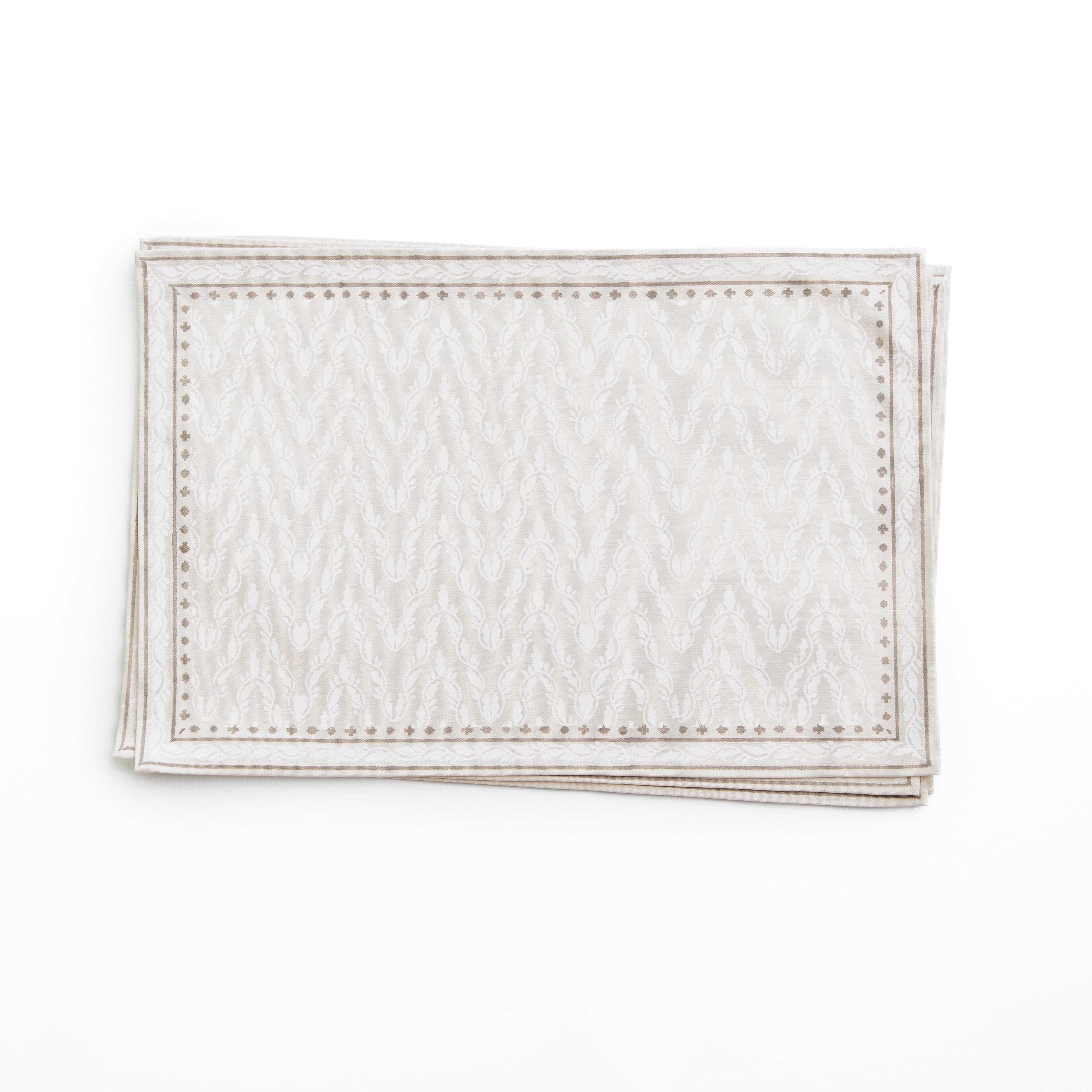 India Hicks Home Chevron Pattern Placemats Set of 4 - Stylish Cotton Table Mats for Dining Room, Kitchen, and Entertaining