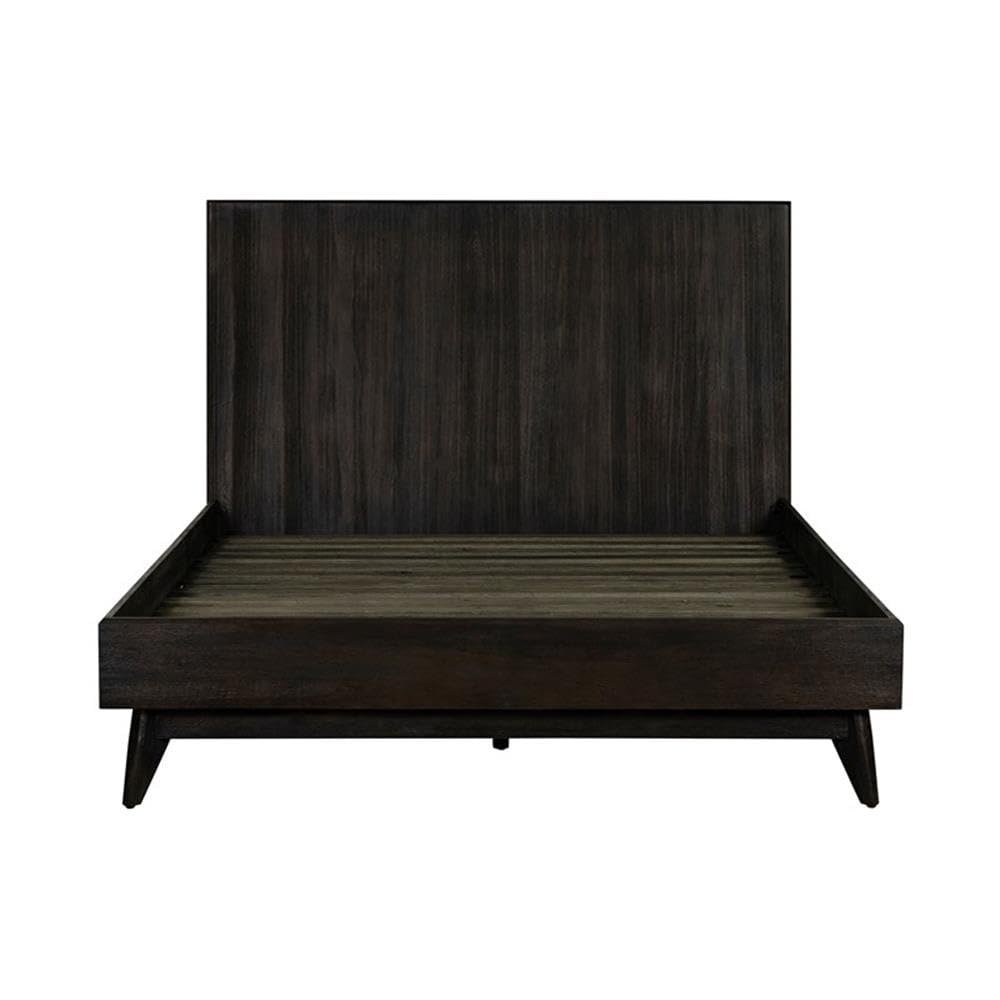 Allora Mid-Century Modern Platform Queen Bed Frame in Espresso Finish - Perfect for Contemporary Bedroom Decor