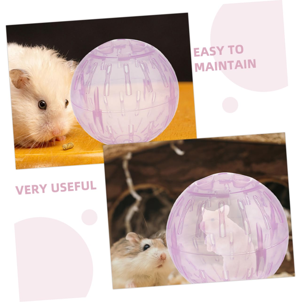 Clear Hamster Exercise Ball - Safe & Fun Running Ball for Dwarf Hamsters, Guinea Pigs, Chinchillas | Pet Exercise Toy for Small Animals | Indoor Play & Fitness Activity for Rodents