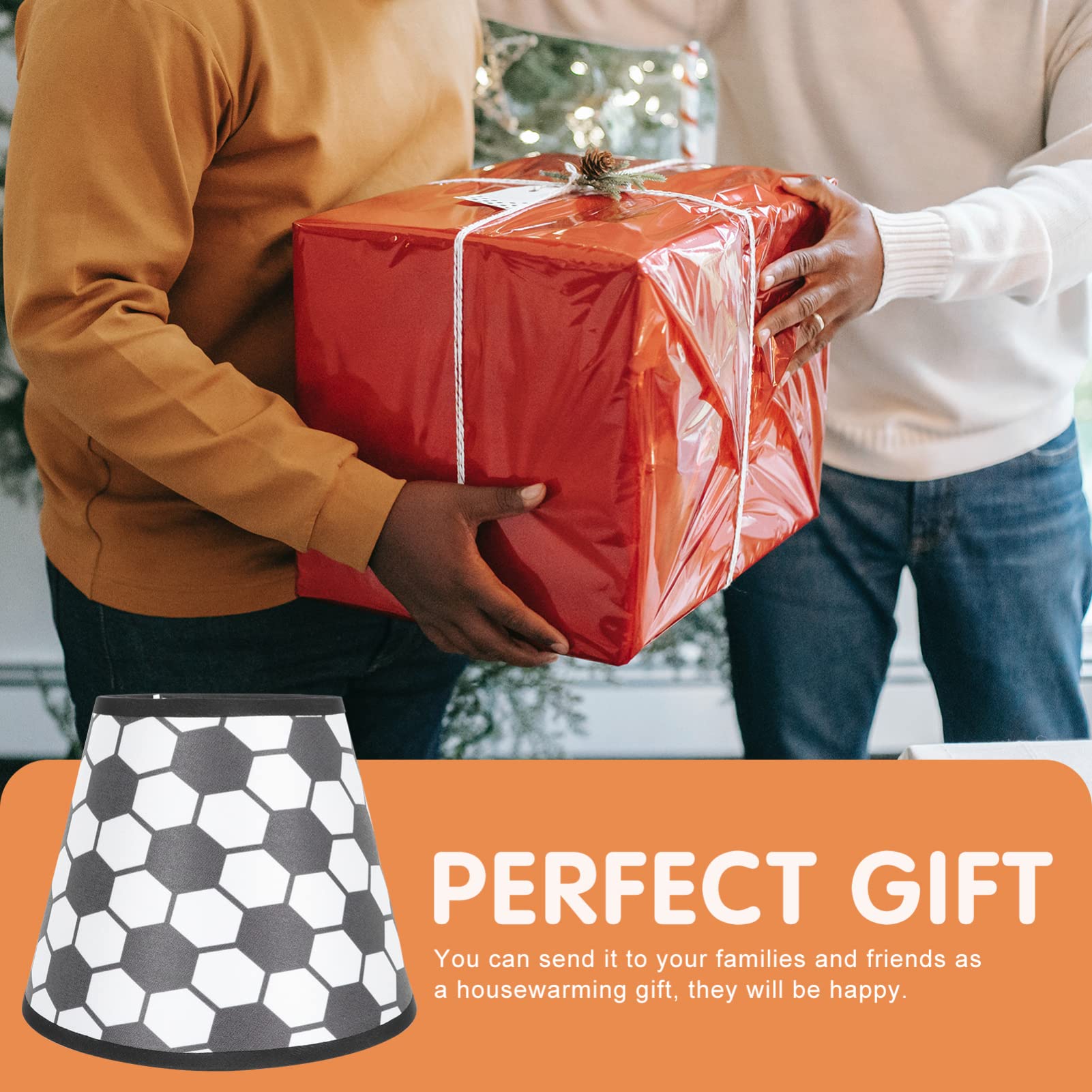 Beaupretty Barrel Lampshade Fabric Lamp Shade - Soccer Ball Pattern Hanging Light Cover for Table Lamp & Ceiling Light Decor | Perfect for Living Room, Bedroom, and Nursery Lighting