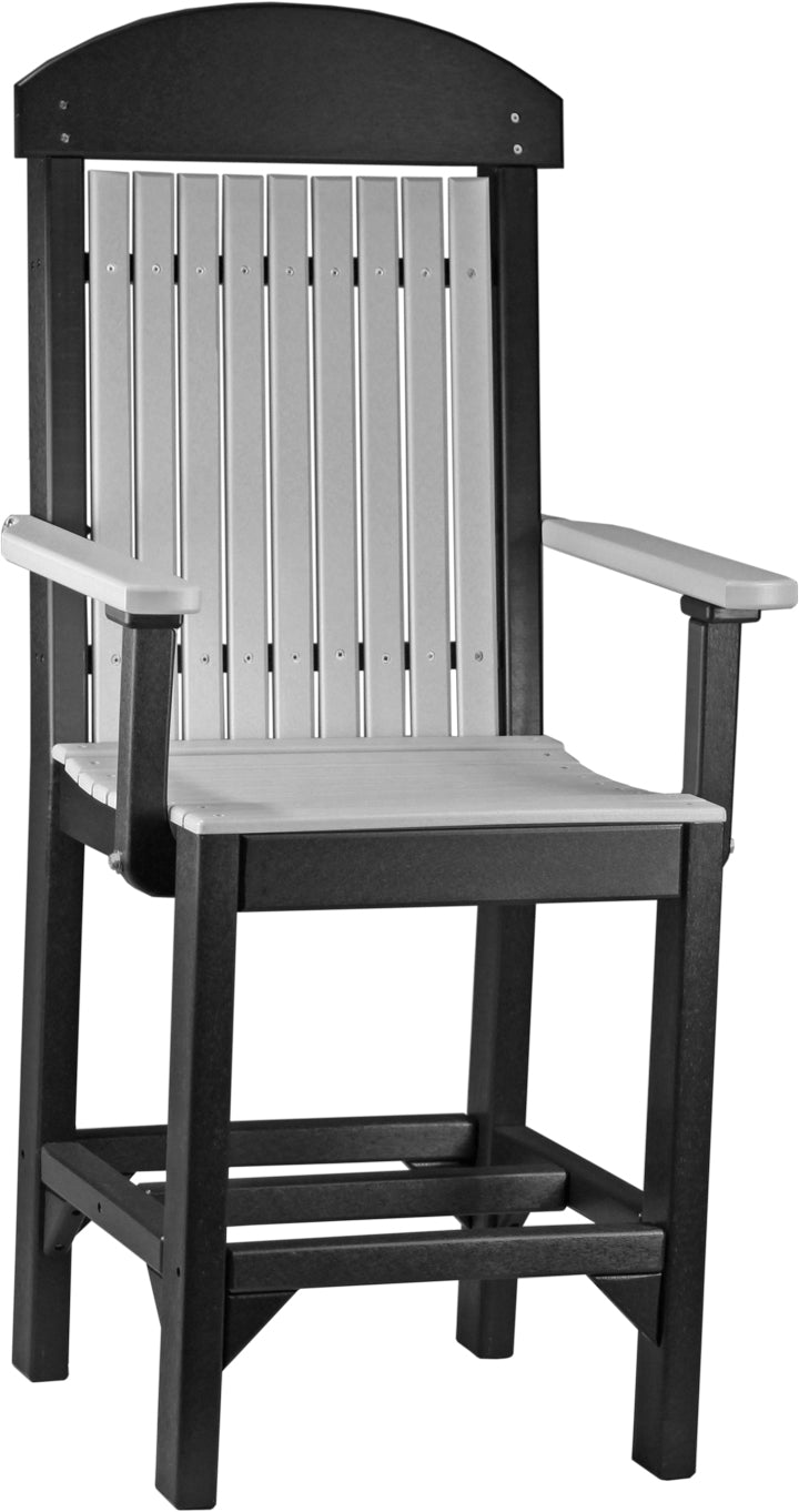 LuxCraft Classic Counter Height Arm Chair - Modern Bar Stool for Kitchen Island, Breakfast Nook & Home Bar Seating