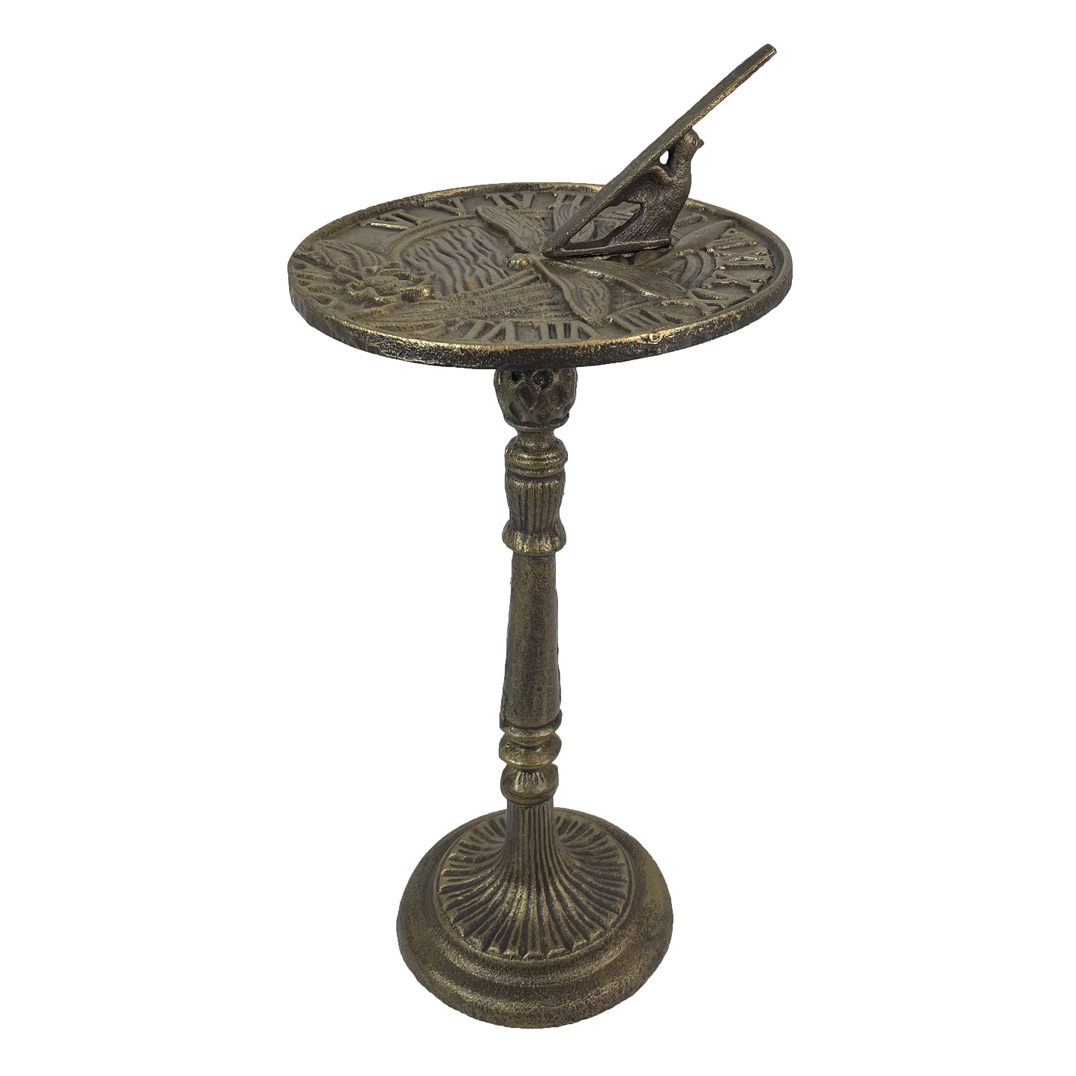 Zeckos 21-Inch Cast Iron Bronze Dragonfly Sundial - Handcrafted Garden Decor for Patio, Yard & Pool Areas | Vintage Outdoor Art Piece with Timeless Charm | Perfect for Garden Decorating, Landscape Accents & Outdoor Gifts