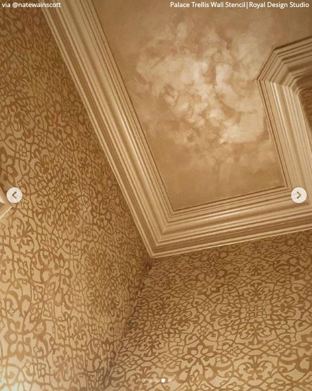 Palace Trellis Moroccan Wall Stencil - DIY Home Decor, Arabic Pattern Template for Painting, Wall Art, Furniture & Crafts - Perfect for Bedroom, Living Room, and Boho Style Interior Design