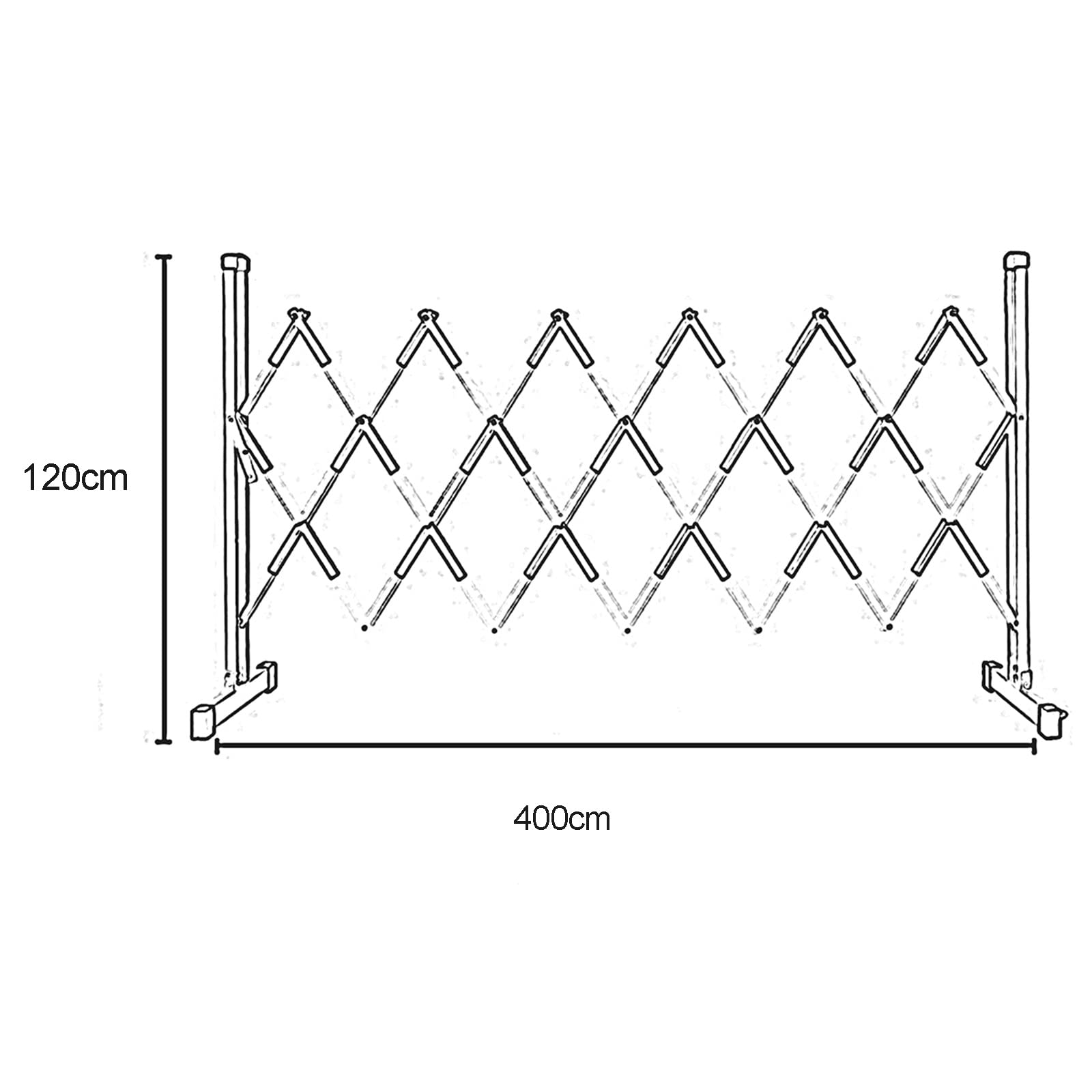 Expandable Portable Road Safety Barrier with Wheels - 1.2x2m Red & White Construction Barricade for Parking Lots, Traffic Control & Event Safety | Heavy-Duty Mobile Fence for Work Zones, Crowd Management & Temporary Roadblocks