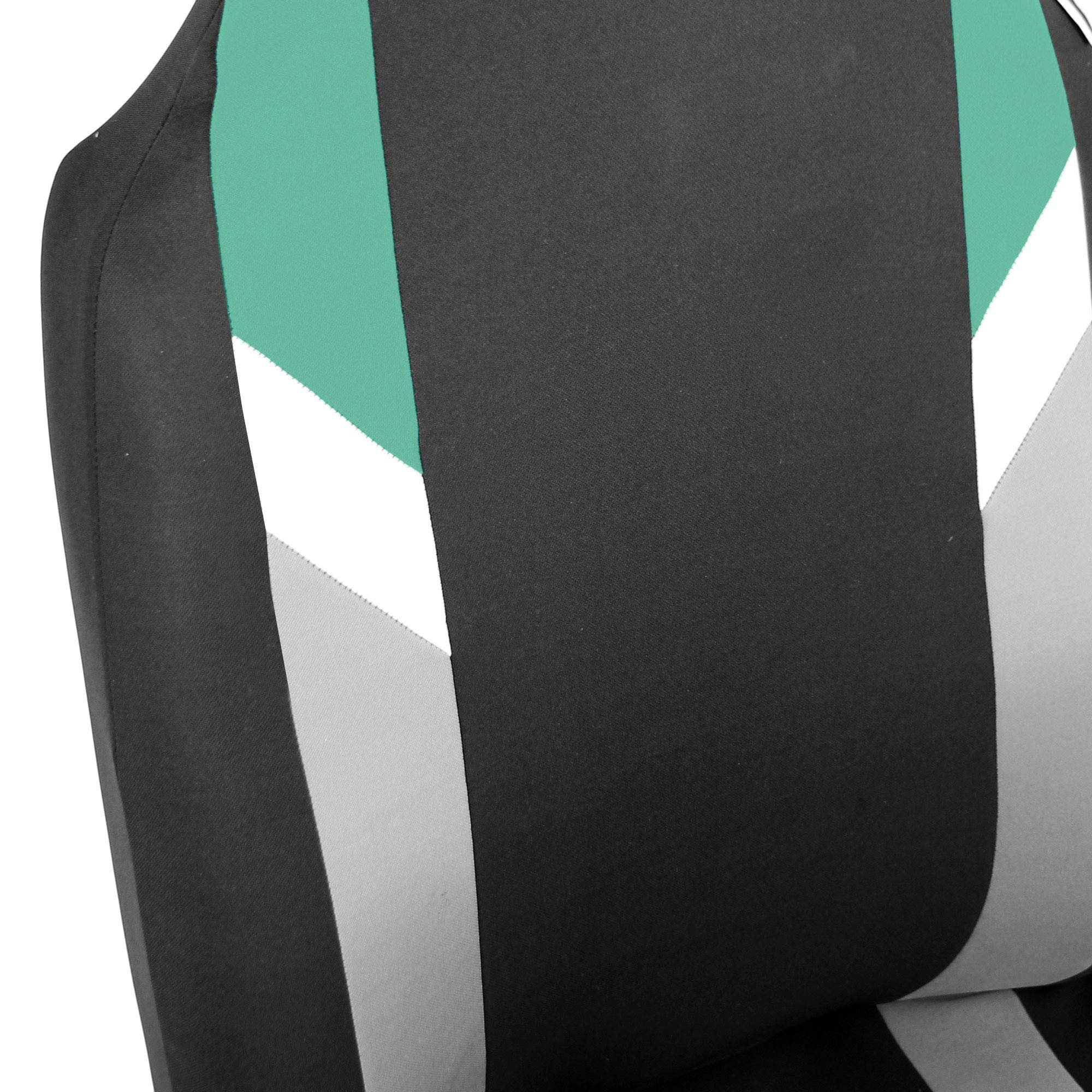 Premium FH Group Supreme Modernistic Airbag Compatible Universal Fit Mint Black Car Seat Covers - Full Set for SUV & Sedan (Front 1-Piece + Rear Split Bench) | Durable Protection & Stylish Upgrade for Daily Commute, Road Trips & Family Travel