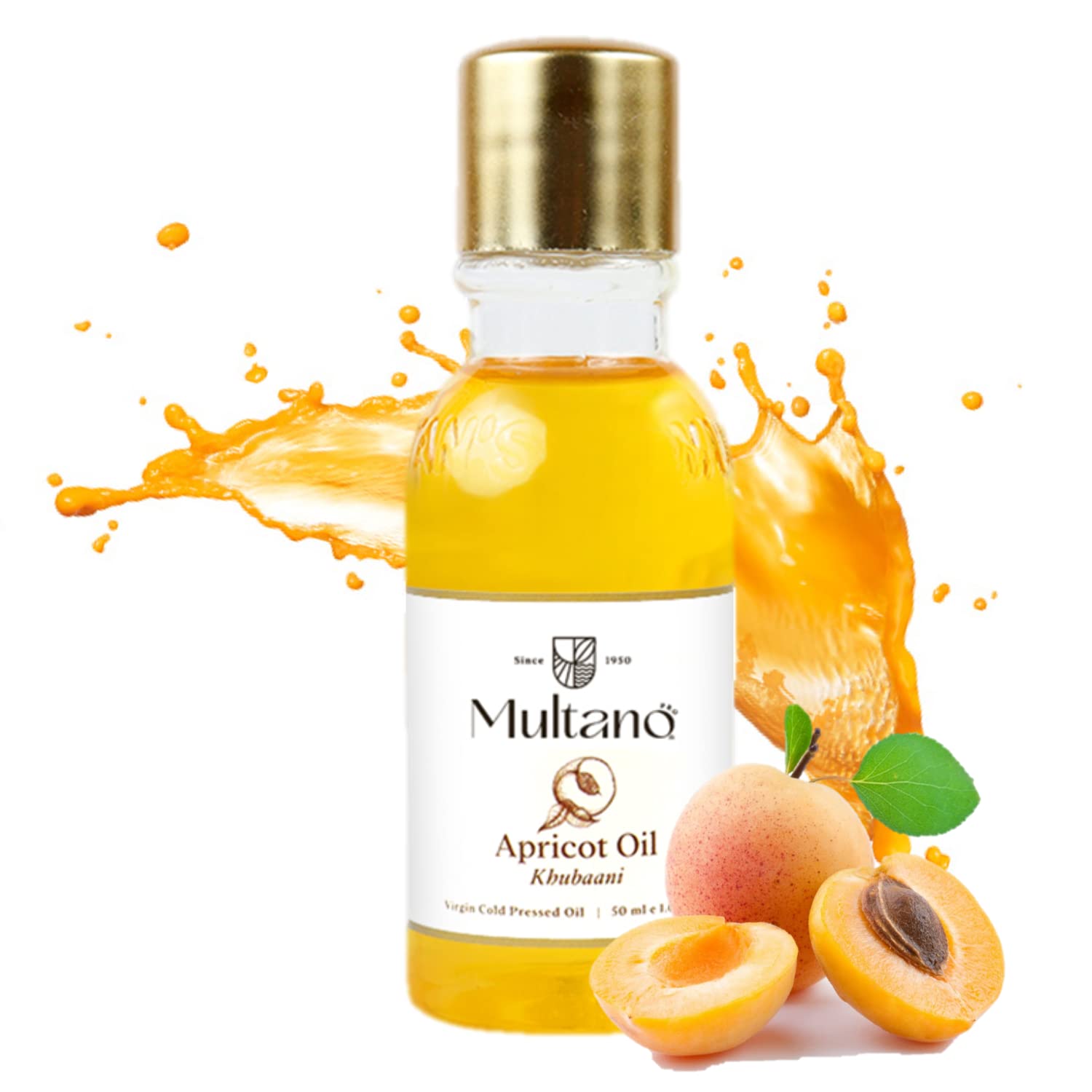 Pure Cold Pressed Apricot Kernel Oil 50ml - Natural Moisturizer for Skin, Hair & Nails | Reduces Dark Circles, Promotes Hair Growth | Aromatherapy Carrier Oil for Face & Body Care | Perfect for Massage, DIY Beauty & Spa Treatments
