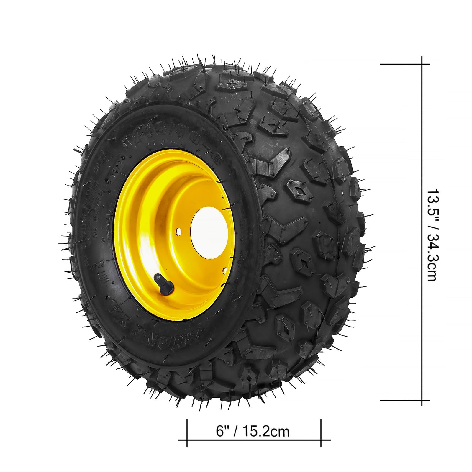 4PCS ATV Go Kart Tires and Rims Tubeless 145/70-6 Inch Front or Rear Wheels for Go Kart, Buggy, ATV, Mini-bikes & Quad Bike - 3 Mounting Holes - Perfect for Off-Road Racing, Trail Riding & Backyard Adventures