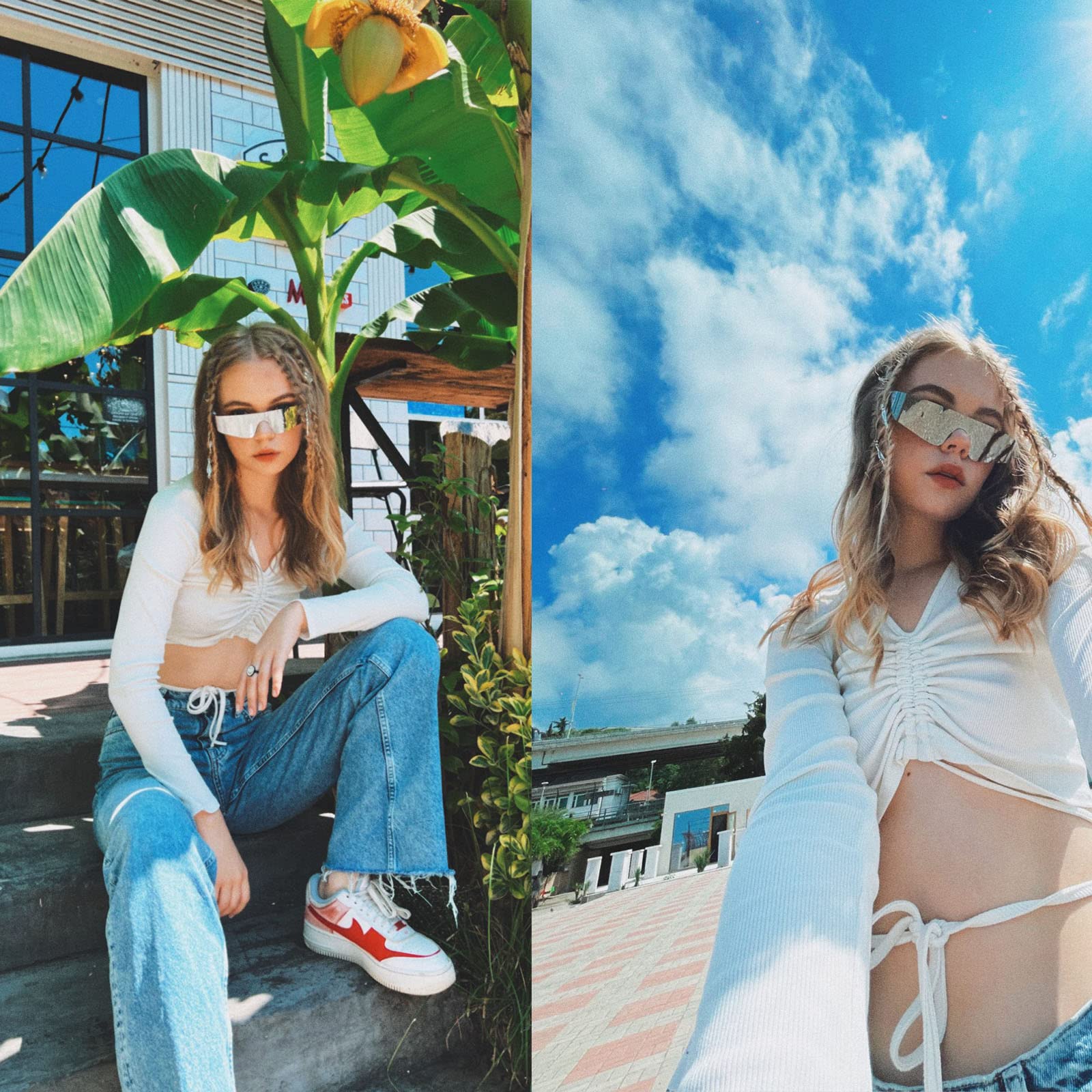 Futuristic Cyberpunk Wrap Around Sunglasses for Women & Men - Trendy Rimless Visor Shades for Outdoor Sports, Driving & Fashion Accessories