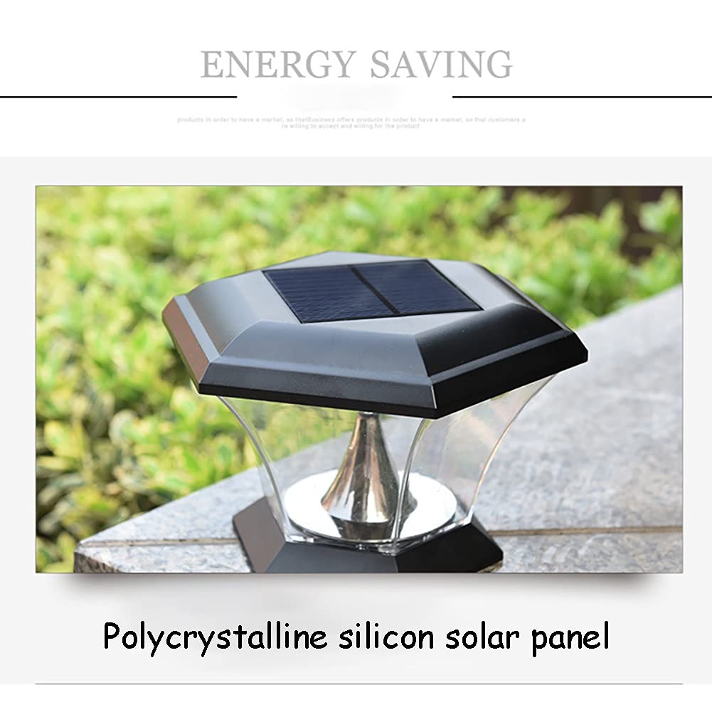 Solar Deck Post Lights Outdoor - Waterproof LED Solar Pillar Cap Lights for Garden, Fence, Wood Pillars - Energy Efficient Solar Column Headlight for Patio, Yard, Pathway & Landscape Lighting