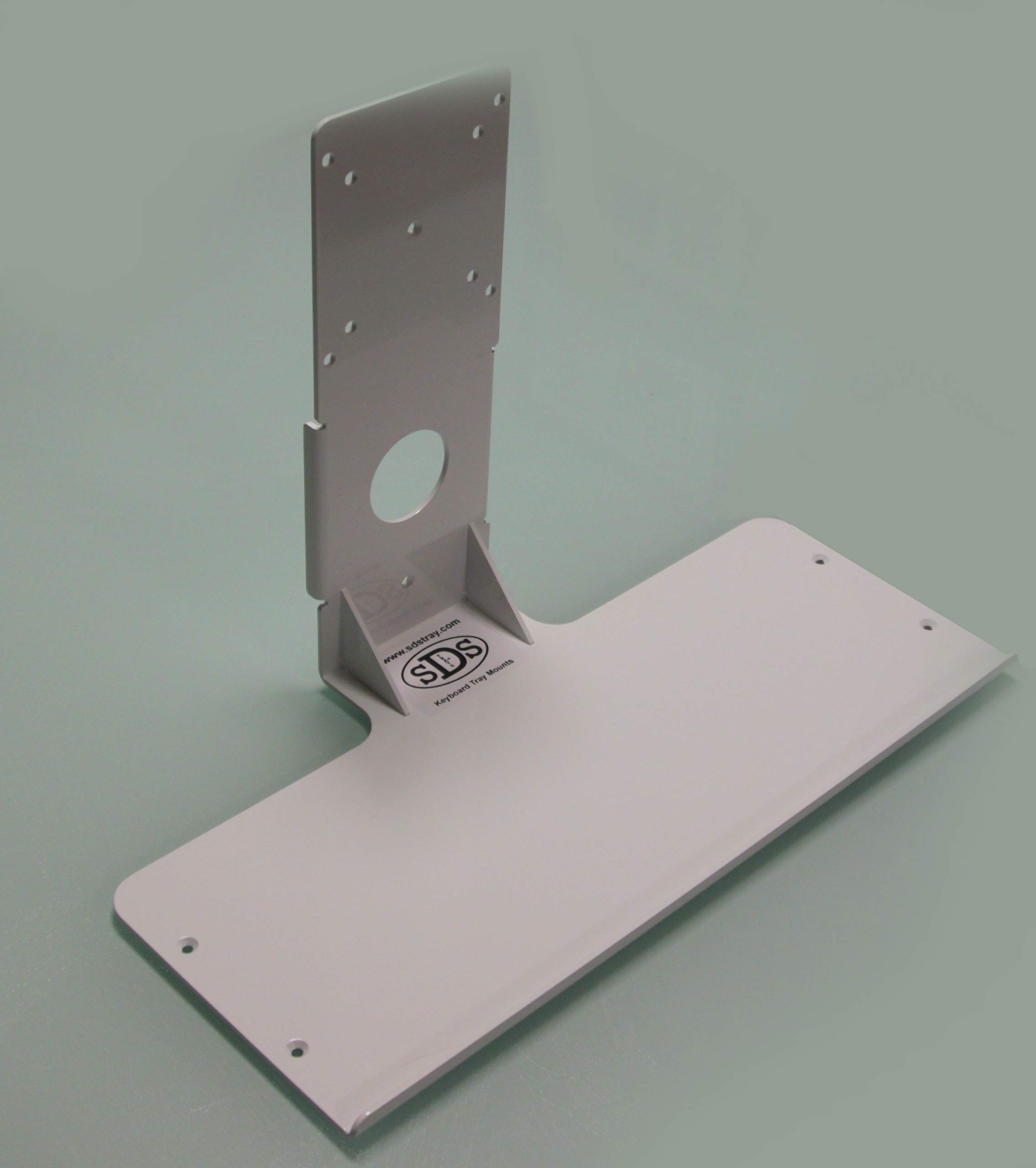 Premium Aluminum Keyboard Mounting Bracket - SDS iMount 2.0 (White) | Ergonomic Desk Organizer for Home & Office Workspace | Computer Accessory for Laptop, PC, Mac Setup