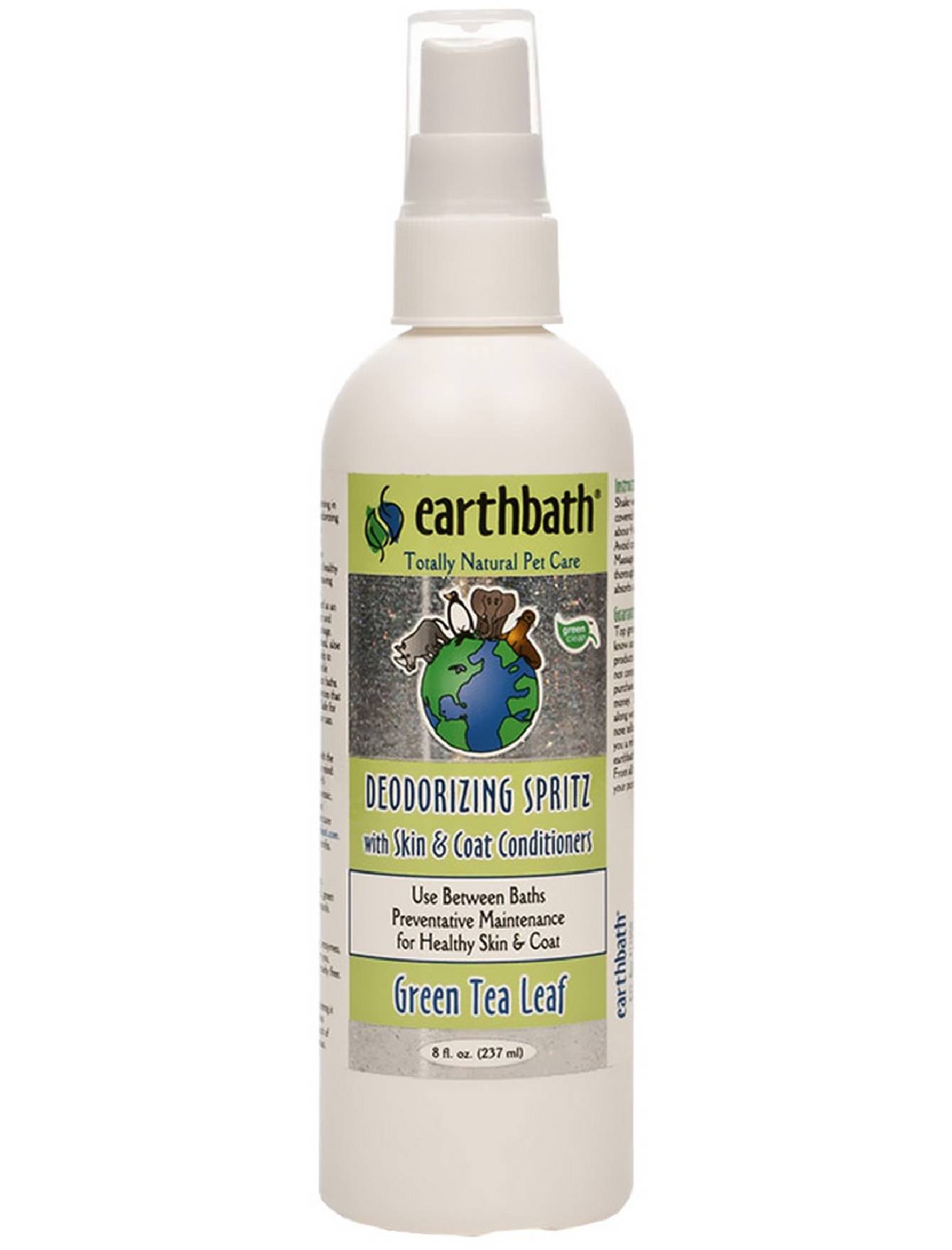 Earthbath Green Tea 3-in-1 Deodorizing Spray for Dogs - 8oz (237ml) | Natural Pet Odor Eliminator & Freshener | Perfect for Grooming, Between Baths & After Outdoor Activities