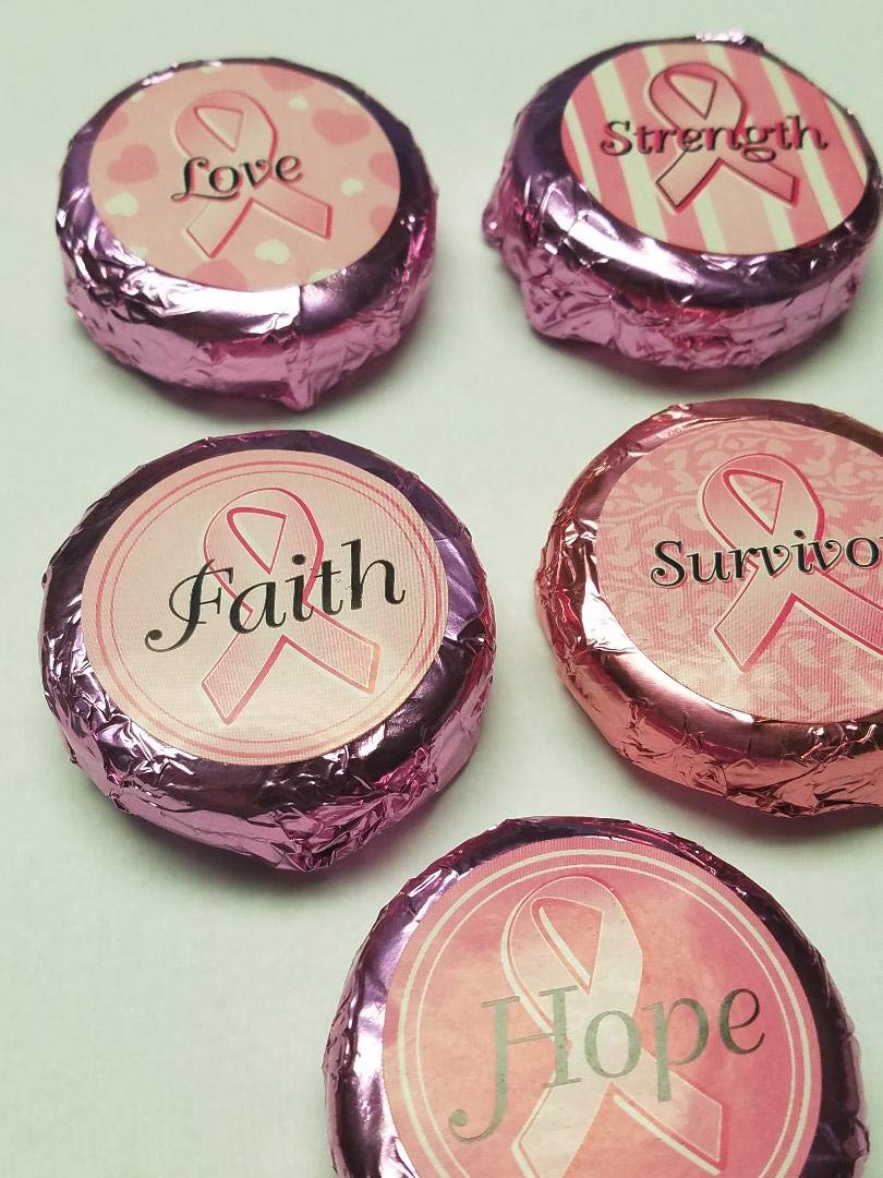 100-Piece Bulk Breast Cancer Awareness Fundraiser Cookies - Foil Wrapped for Charity Events, School Fundraisers & Office Donations