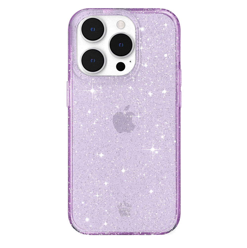 Lilac Stardust Glitter iPhone Case - Protective & Stylish Phone Cover for iPhone 13/14/15 - Perfect for Parties, Festivals & Everyday Use