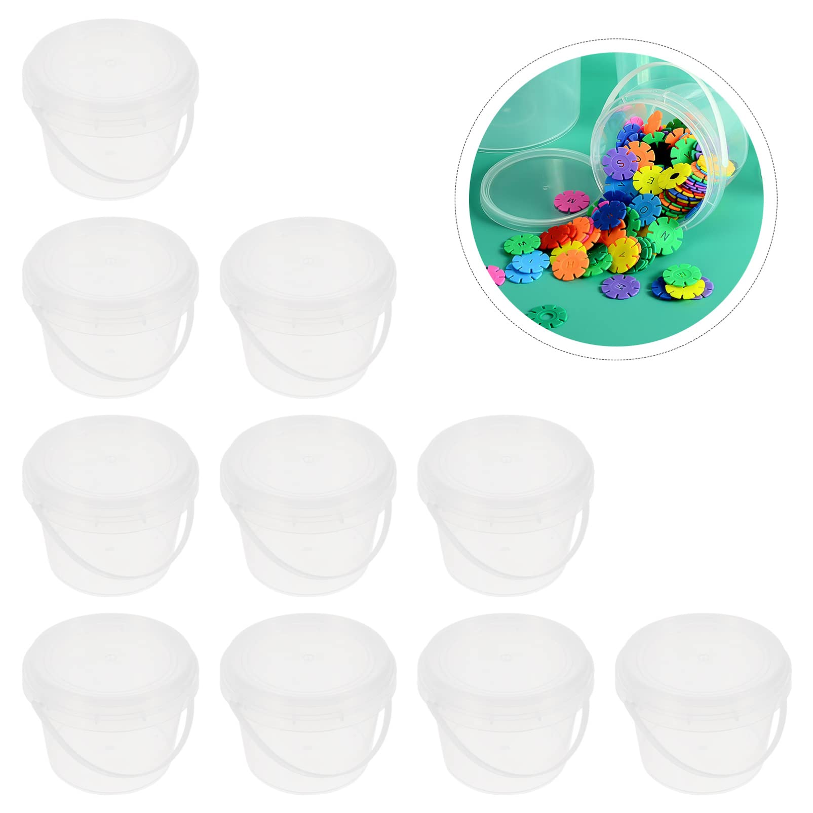 Alipis 10-Piece Mini Candy Buckets Set - Clear Plastic Paint Cans with Metal Handles for Party Favors, Storage & Decor | Perfect for Halloween, Birthday Parties & Wedding Treats