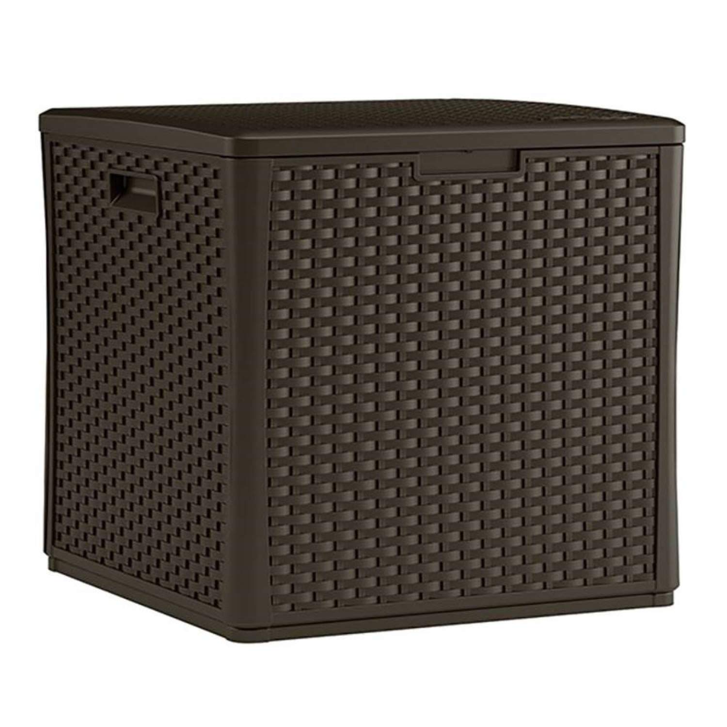 Suncast 60 Gallon Resin Outdoor Storage Box - Waterproof Deck Box for Patio Furniture Cushions, Garden Tools & Accessories - Durable Java Brown Container for Backyard, Poolside & Deck Organization