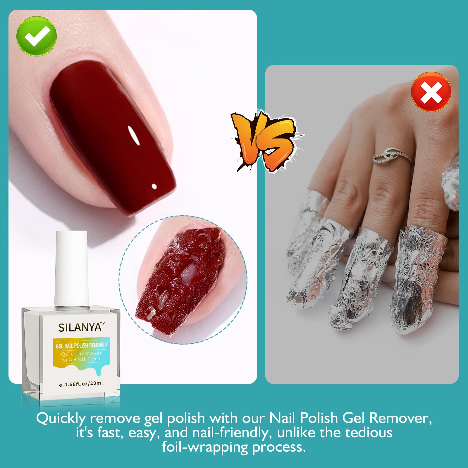Professional Gel Nail Polish Remover Kit - Fast Acting in 3-5 Minutes, No Foil Needed, 20ml x 2 Pack for Salon & Home Manicure - Perfect for DIY Nail Care & Gel Polish Removal