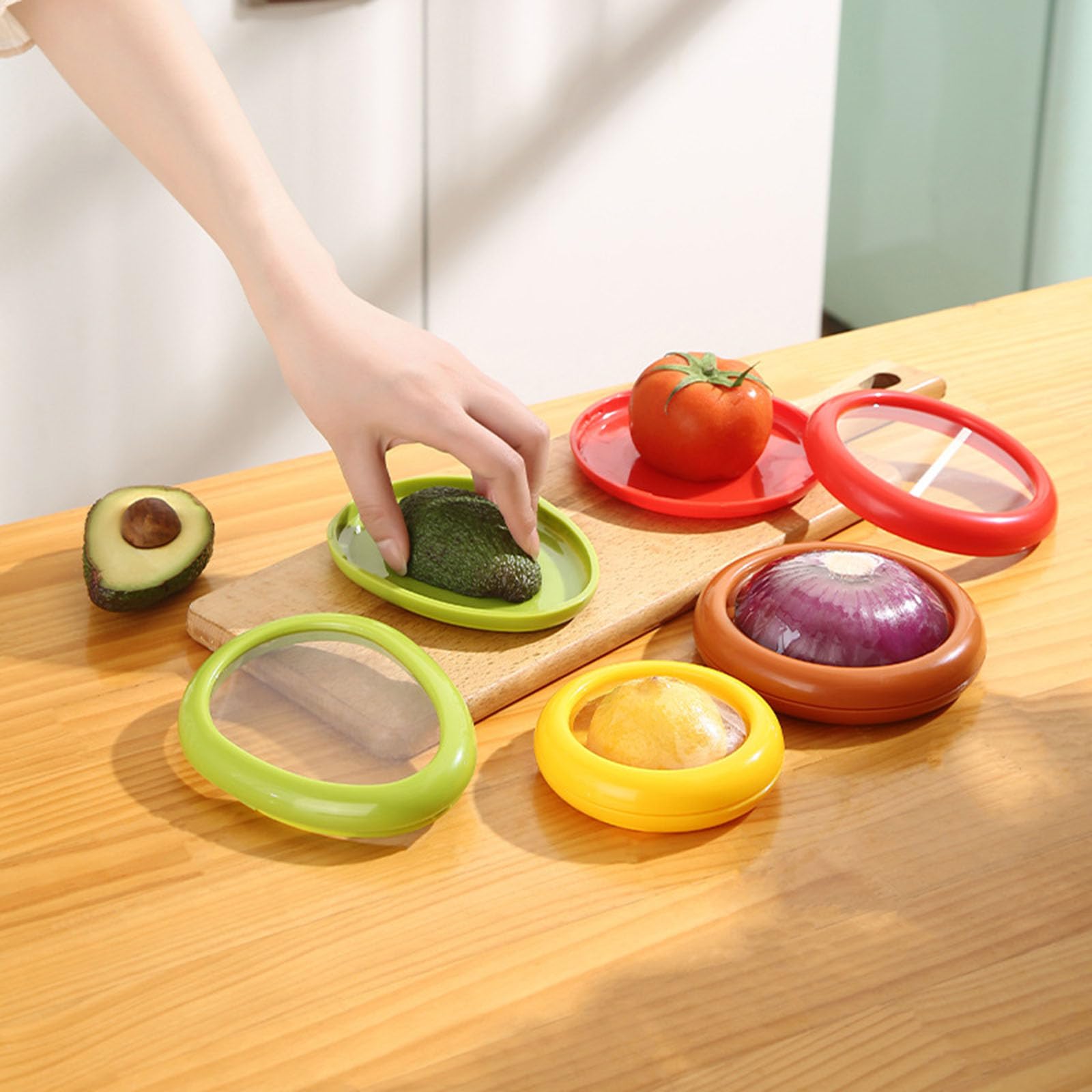 Reusable Silicone Fruit Storage Containers Set of 4 - BPA-Free Food-Grade Fridge Organizer for Fruits & Vegetables | Anti-Oxidation Freshness Keepers | Perfect for Meal Prep, Snack Storage & Healthy Lifestyle