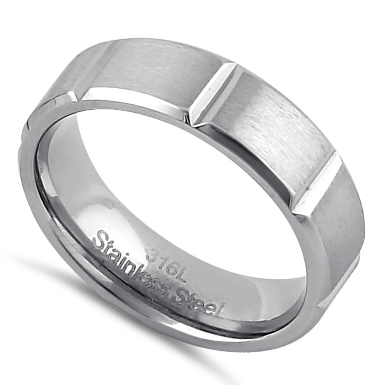 6mm Brushed Stainless Steel Men's Wedding Band Ring - Durable, Hypoallergenic & Comfort Fit for Everyday Wear & Special Occasions