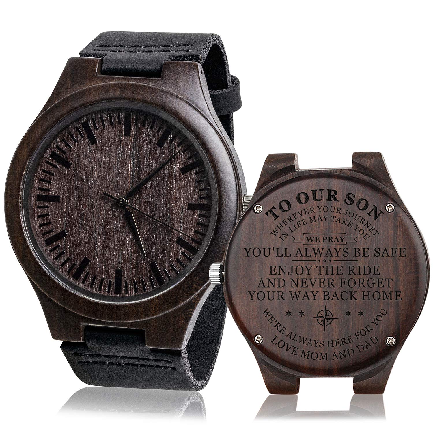 Engraved Wooden Watch for Son - Birthday Gift from Parents