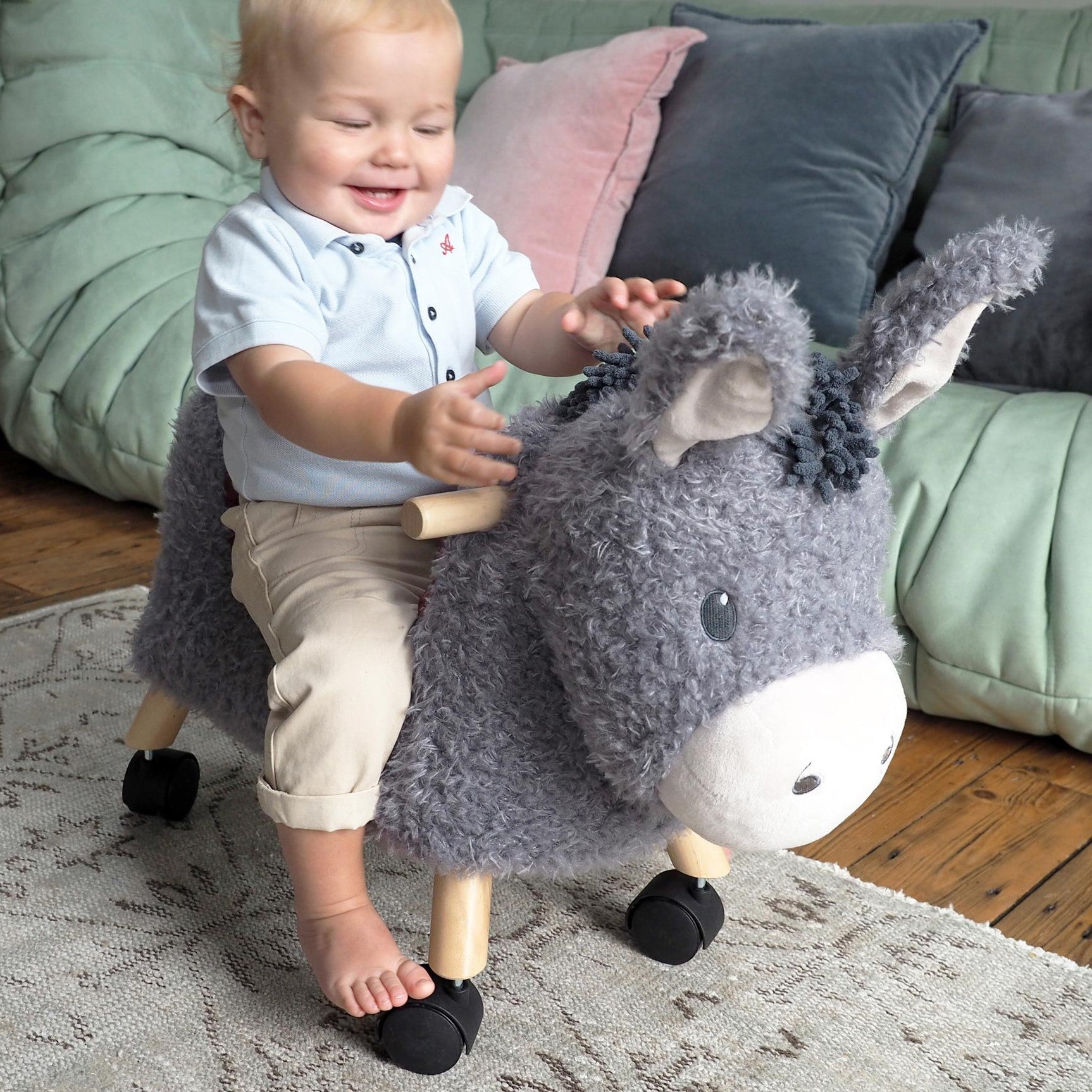 Bojangles Ride-On Donkey Toy for Kids - Interactive Rocking Animal Toy for Indoor & Outdoor Play - Perfect for Birthday Gifts & Toddler Pretend Play
