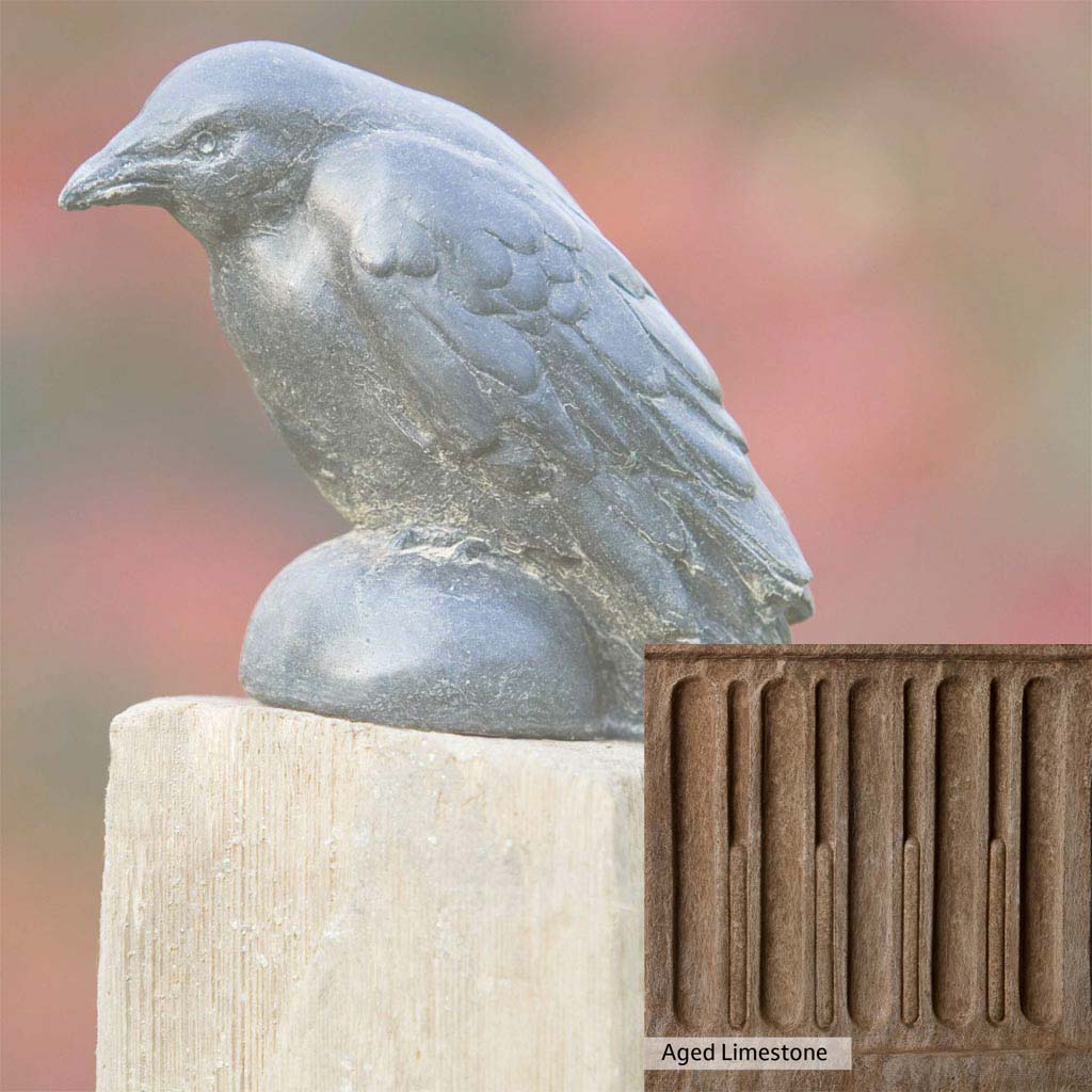 Campania International Small Raven Statue - Gothic Home Decor, Halloween & Outdoor Garden Sculpture for Unique Décor