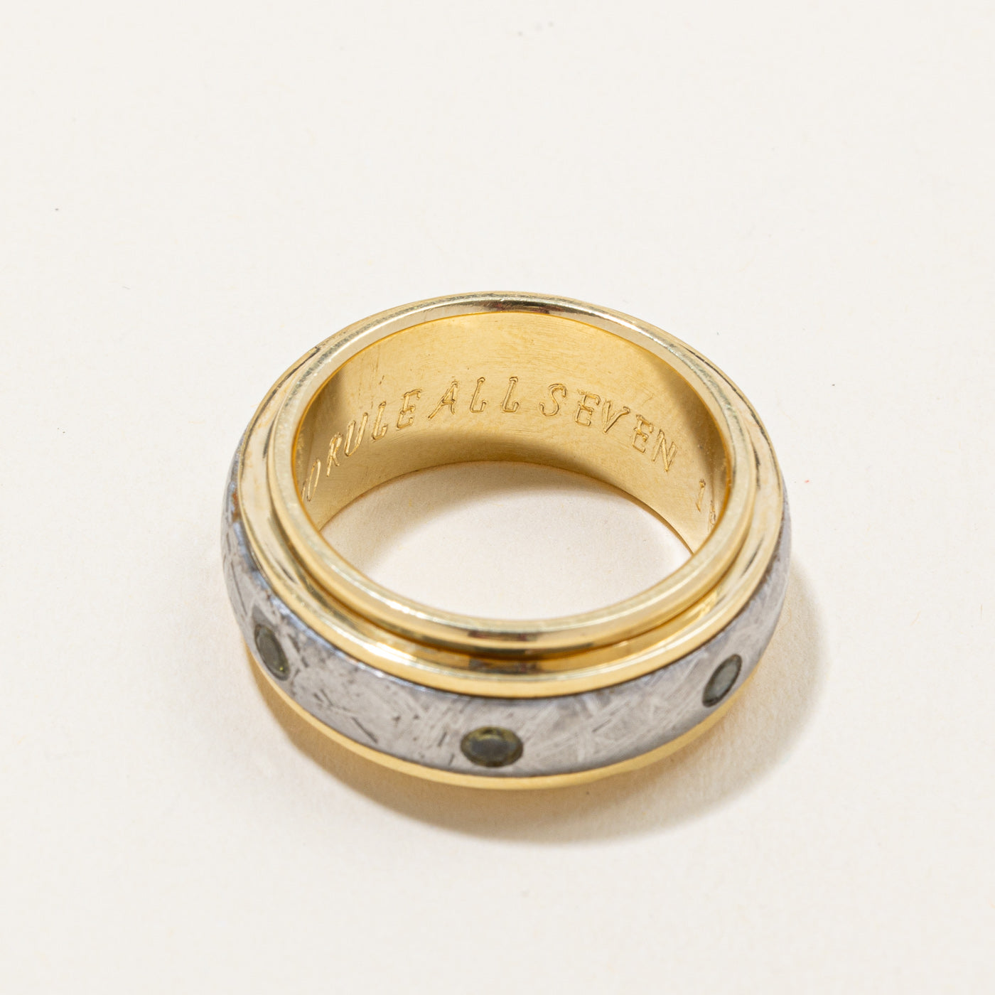 Peridot Meteorite Band Ring - 0.35 Carat Total Weight (CTW) - Size 10 - Durable Sterling Silver Jewelry for Women - Perfect for Weddings, Anniversaries & Everyday Elegance