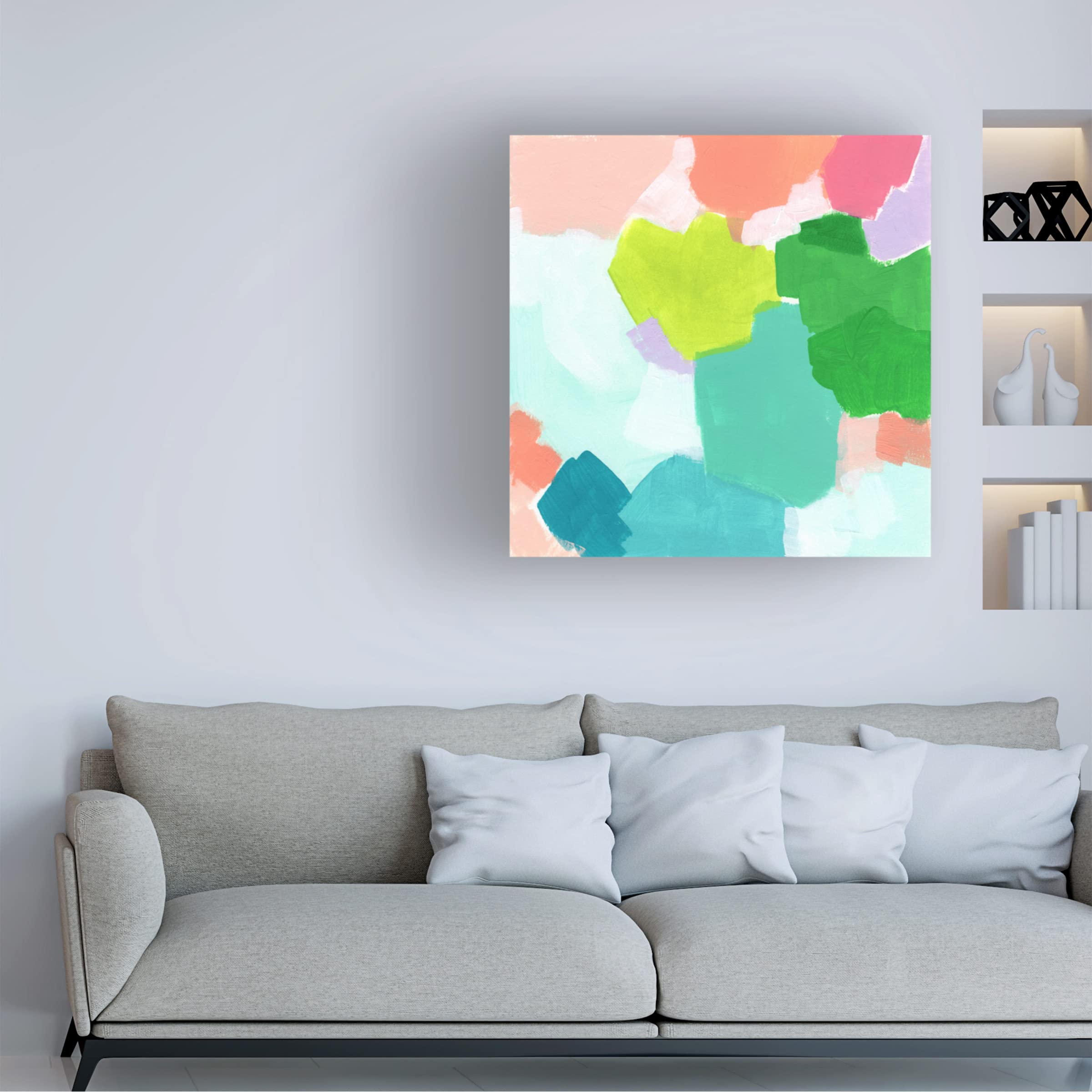 Bright Window II Canvas Wall Art by June Erica Vess - Modern Abstract Painting for Living Room, Bedroom & Office Decor