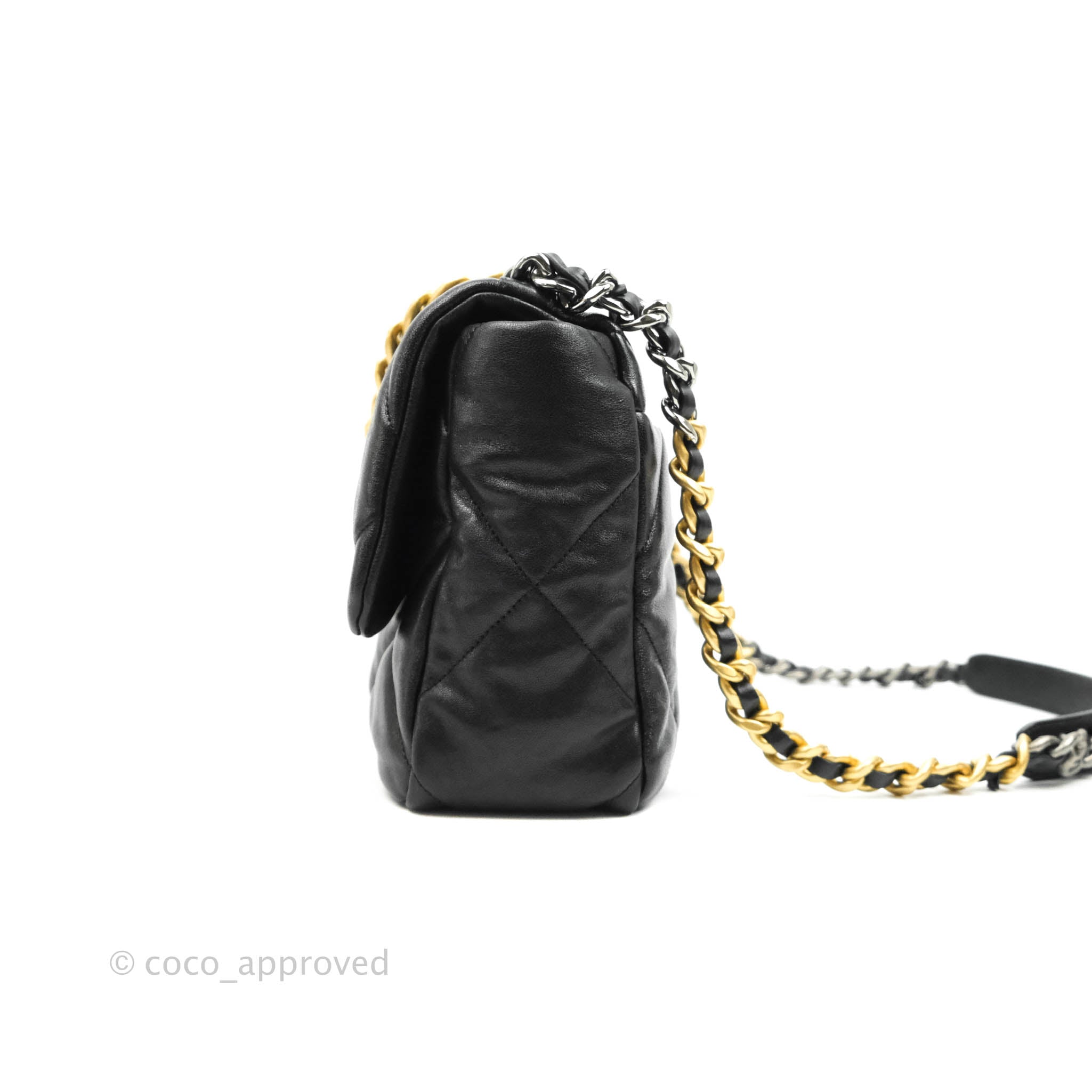 Chanel 19 Medium Flap Bag in Black Goatskin Leather with Mixed Hardware - Luxury Handbag for Women, Perfect for Work, Evening Events & Everyday Use