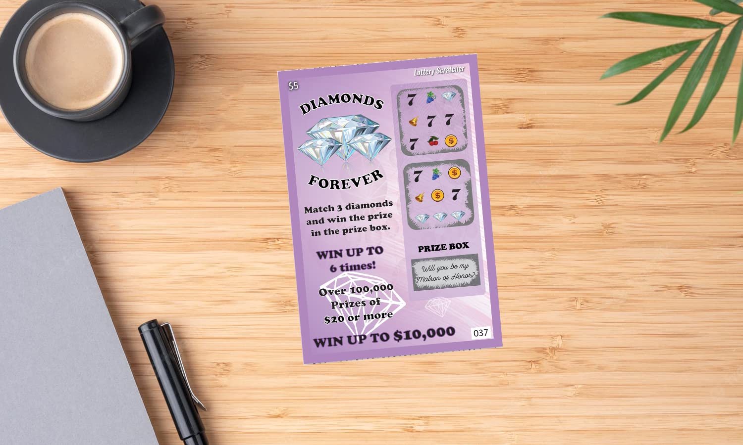 Will You Be My Matron of Honor? Fake Lottery Scratch Off Card - Wedding Proposal Gift for Bridal Party, Bridesmaid Proposal & Bachelorette - Fun Wedding Shower Game Idea