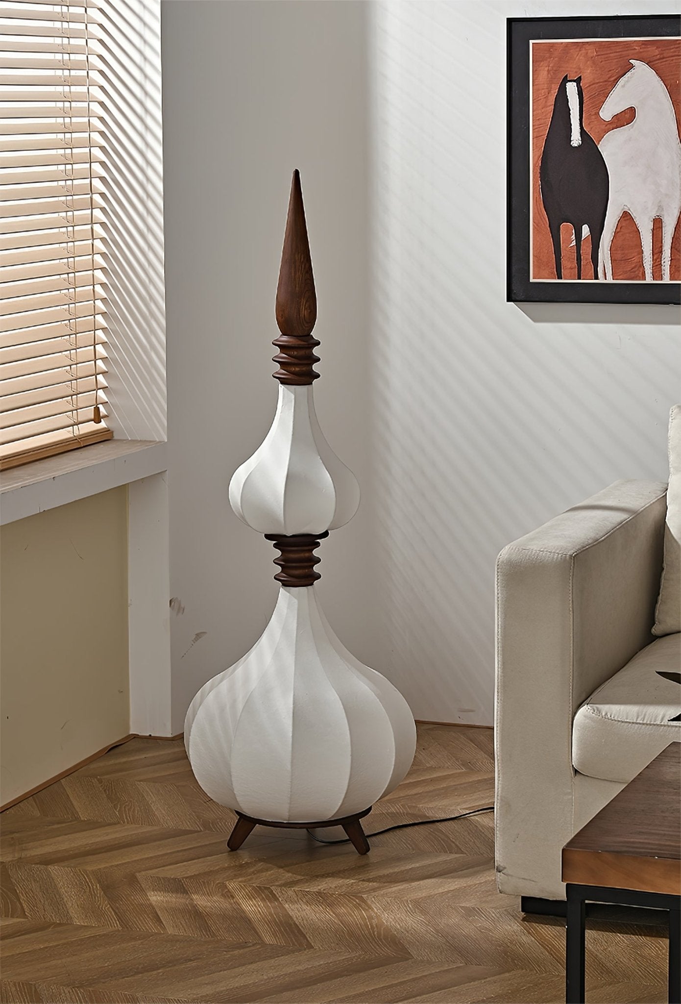 Modern Cassia Floor Lamp - Adjustable Height LED Standing Light for Living Room, Bedroom & Office - Warm White & Cool White Dimmable Lighting for Reading & Relaxation