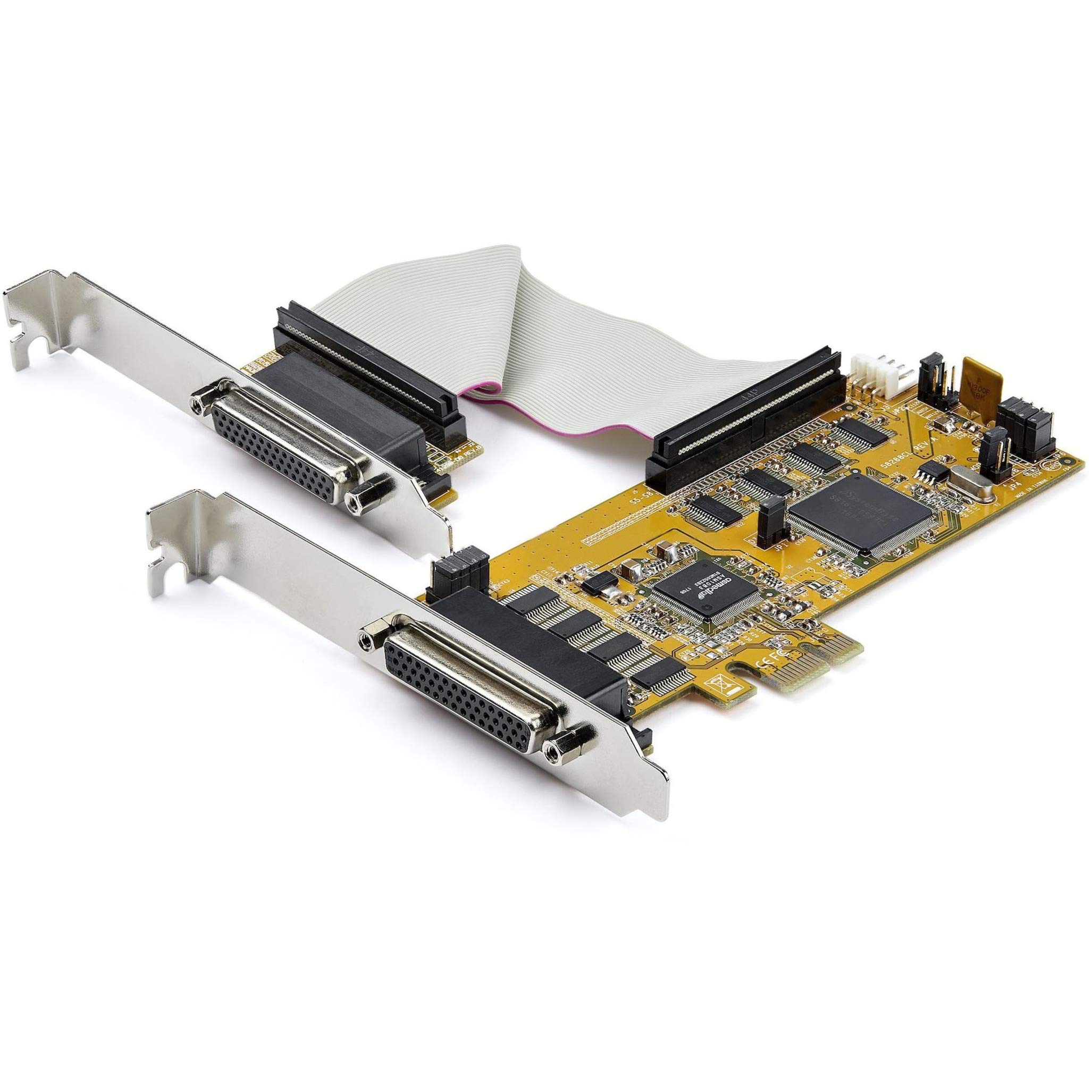 StarTech.com 8-Port PCIe to RS232 Serial Adapter Card with DB9 Connectors - Low Profile, 15kV ESD Protection, Windows Compatible (TAA Compliant) - Ideal for Industrial Automation, POS Systems & Legacy Device Connectivity