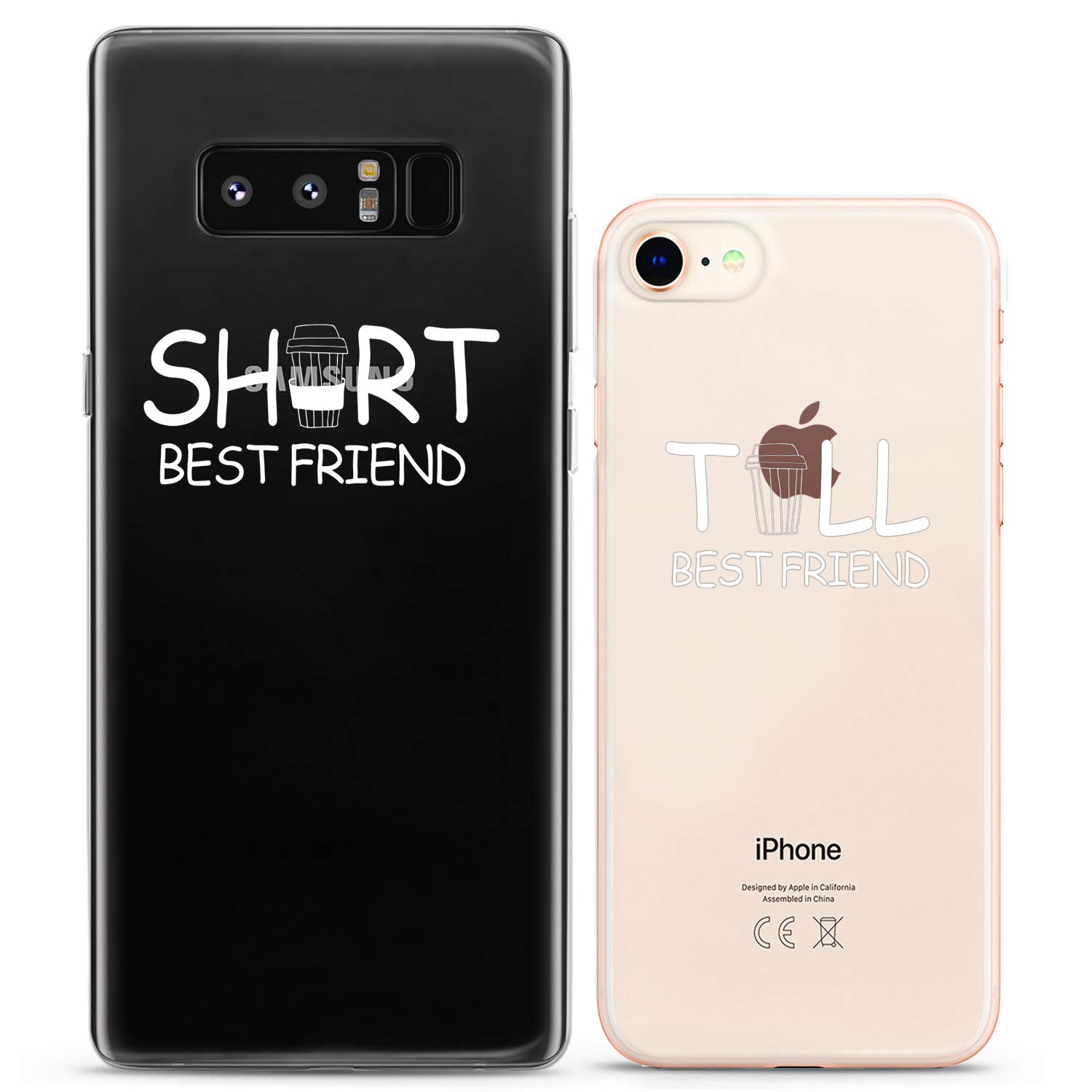 **Matching Couple Phone Cases for iPhone 16/15/14/13/12/11 Pro Max/Mini/XS/X/6s/8 Plus/7+/XR/10/SE/5 – Best Friends BFF Gift – Cute Silicone Cover Pair for Women, Teens, Couples – Perfect for Date Nights, Anniversaries & Gifts**