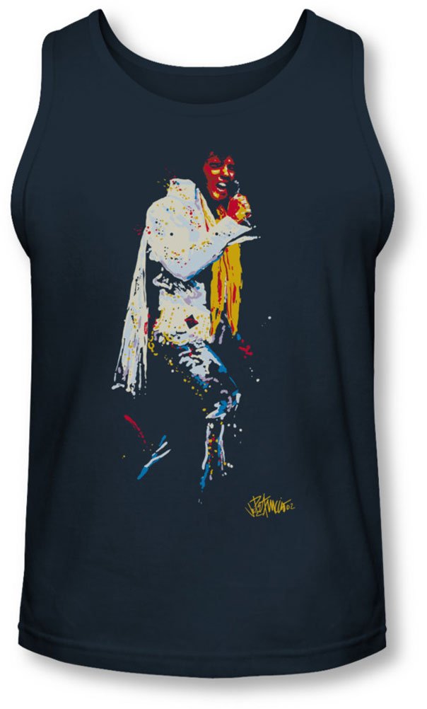 Elvis Men's Yellow Scarf Tank Top - Vintage Style Muscle Shirt for Summer, Concerts & Themed Parties