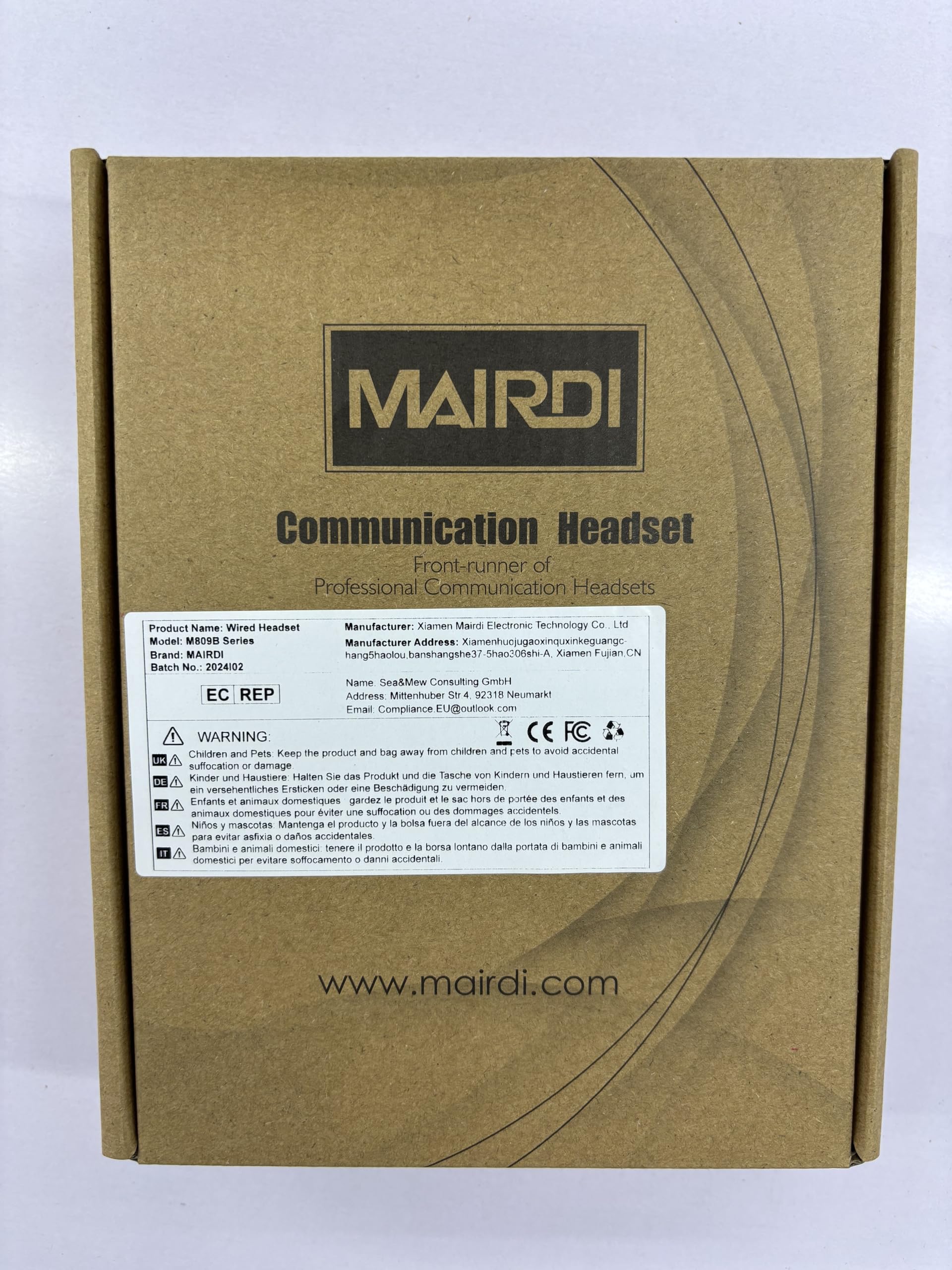 MAIRDI USB Headset with Noise Canceling Microphone for PC, Laptop - Computer Headset for Office Work, Call Center, Business Softphone, Teams & Zoom Meetings - Perfect for Remote Work & Online Classes