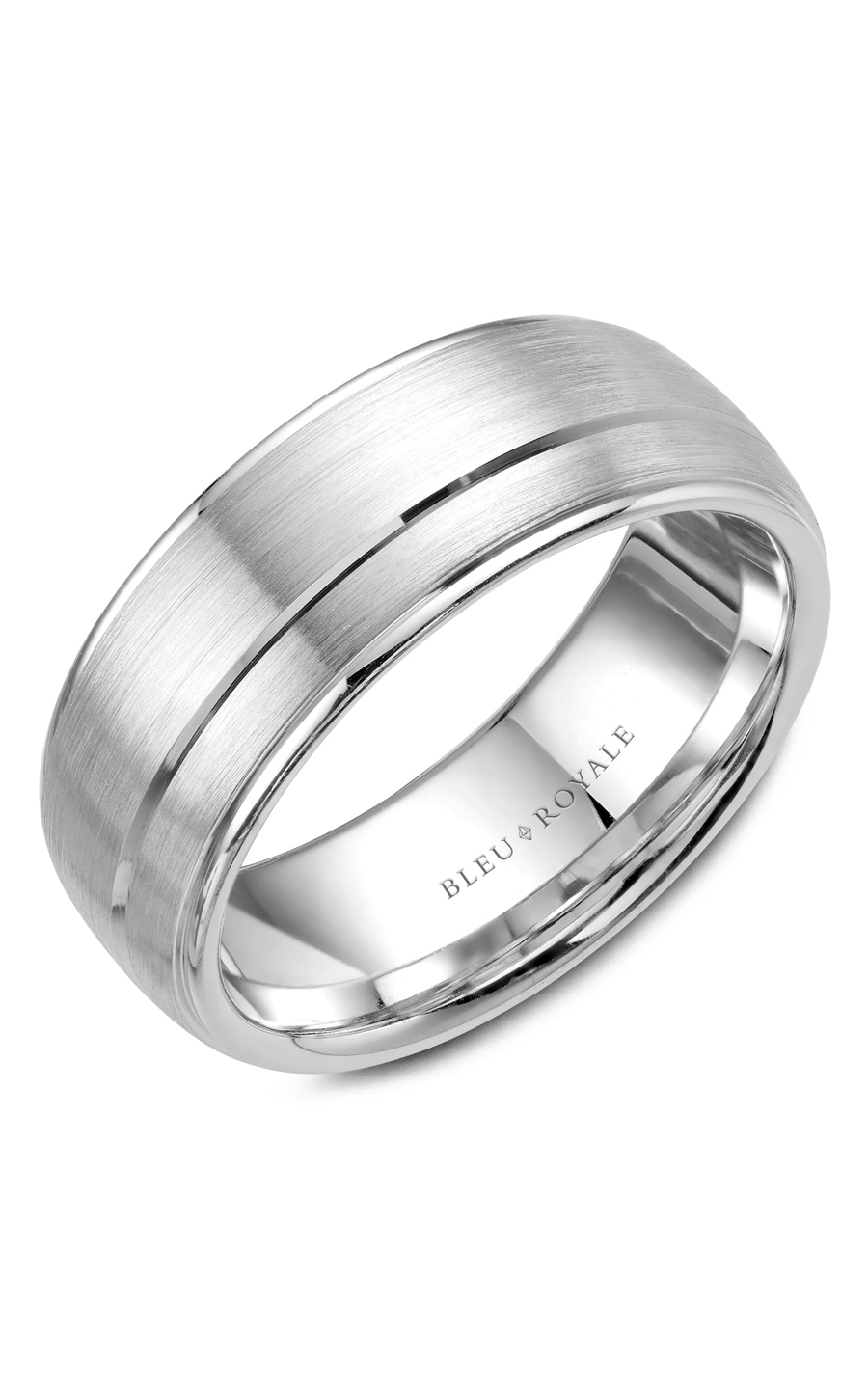 Bleu Royale Men's Wedding Band RYL 002W85 - 14K White Gold Classic Ring for Grooms & Engagement - Perfect for Weddings, Anniversaries & Special Occasions