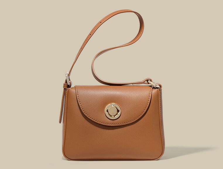 Stylish Brown Small Leather Tote Crossbody Handbag for Women - Perfect for Work, Travel & Everyday Use