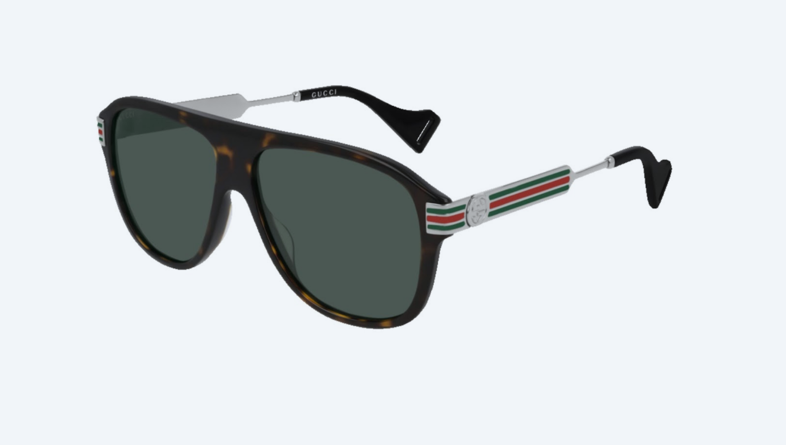 Gucci GG 0587S 002 Havana/Brown Green Polarized Sunglasses for Women & Men - UV Protection, Fashion Luxury Shades for Beach, Driving & Outdoor Activities