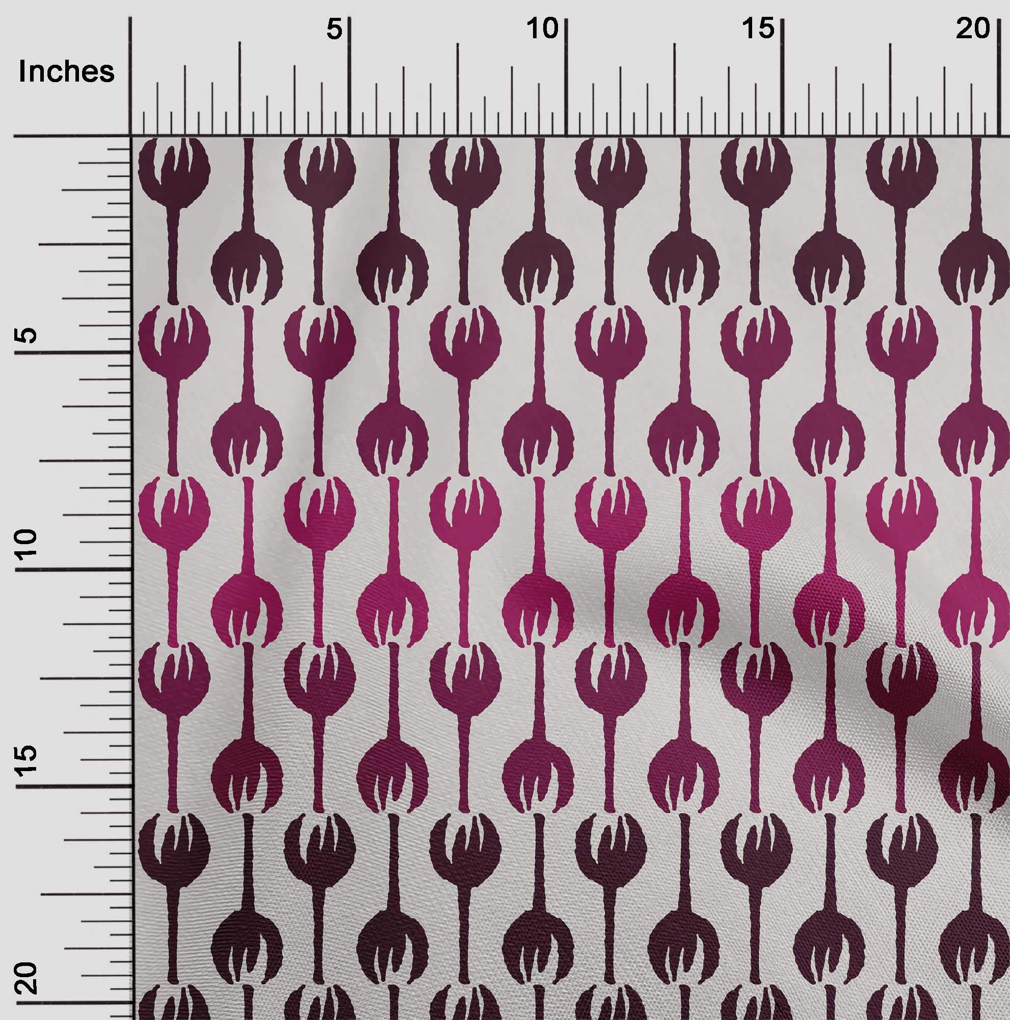 oneOone Viscose Jersey Maroon Floral Print Fabric by The Yard - 60 Inch Wide DIY Sewing Material for Dresses, Skirts & Home Decor Projects