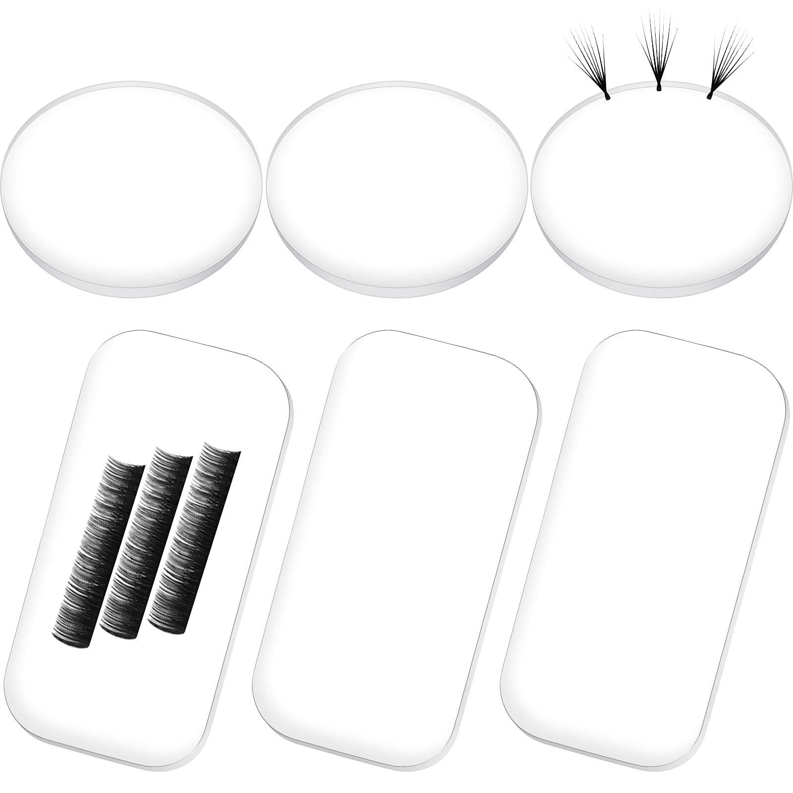 Maitys 6-Piece Reusable Silicone Eyelash Extension Pads - False Eyelash Holder for Loose Lash Grafting, Clear (Perfect for Salon Professionals & DIY Lash Extensions at Home)
