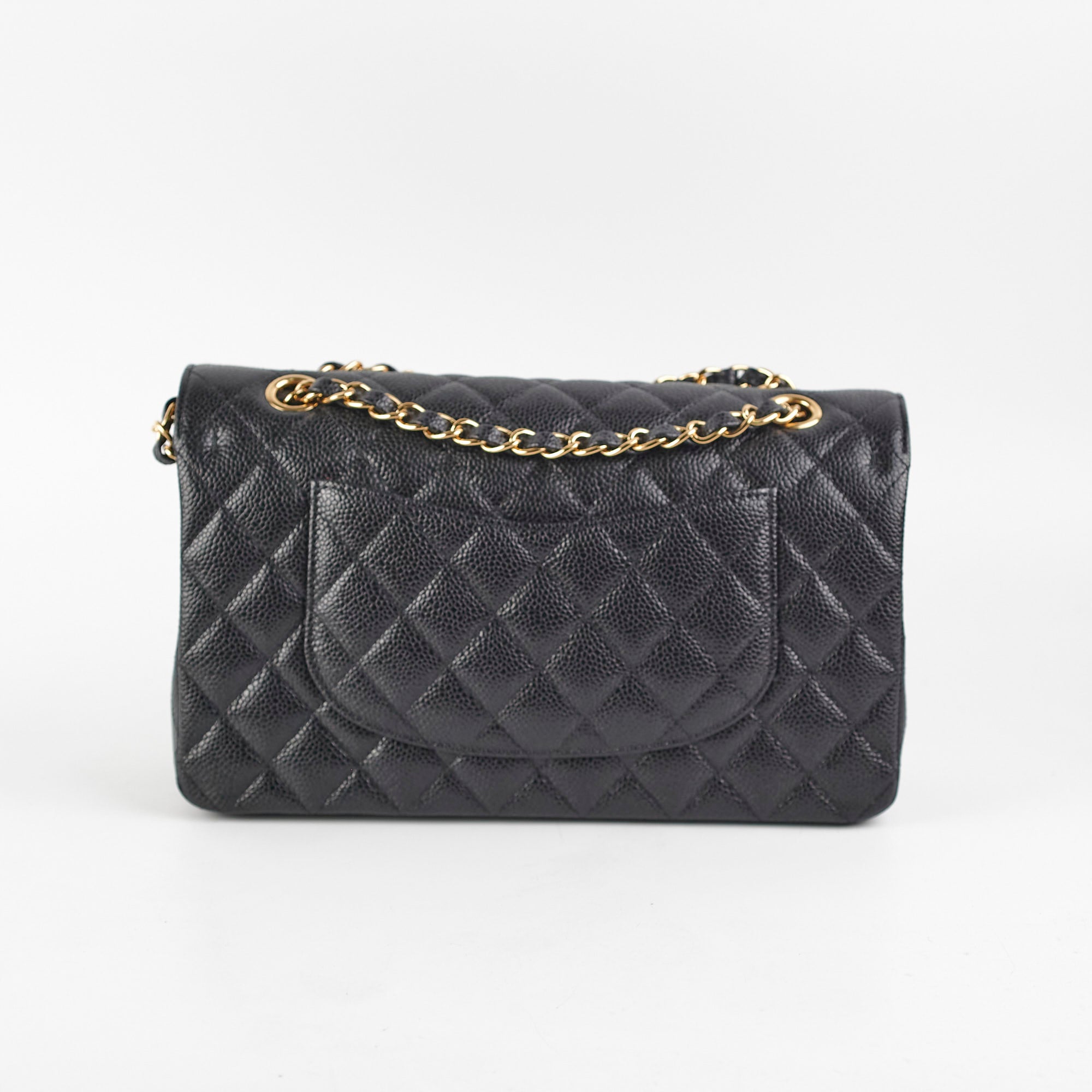 Chanel Caviar Leather Medium/Large Double Classic Flap Bag Black - Luxury Designer Handbag for Women, Perfect for Work, Evening Events & Special Occasions