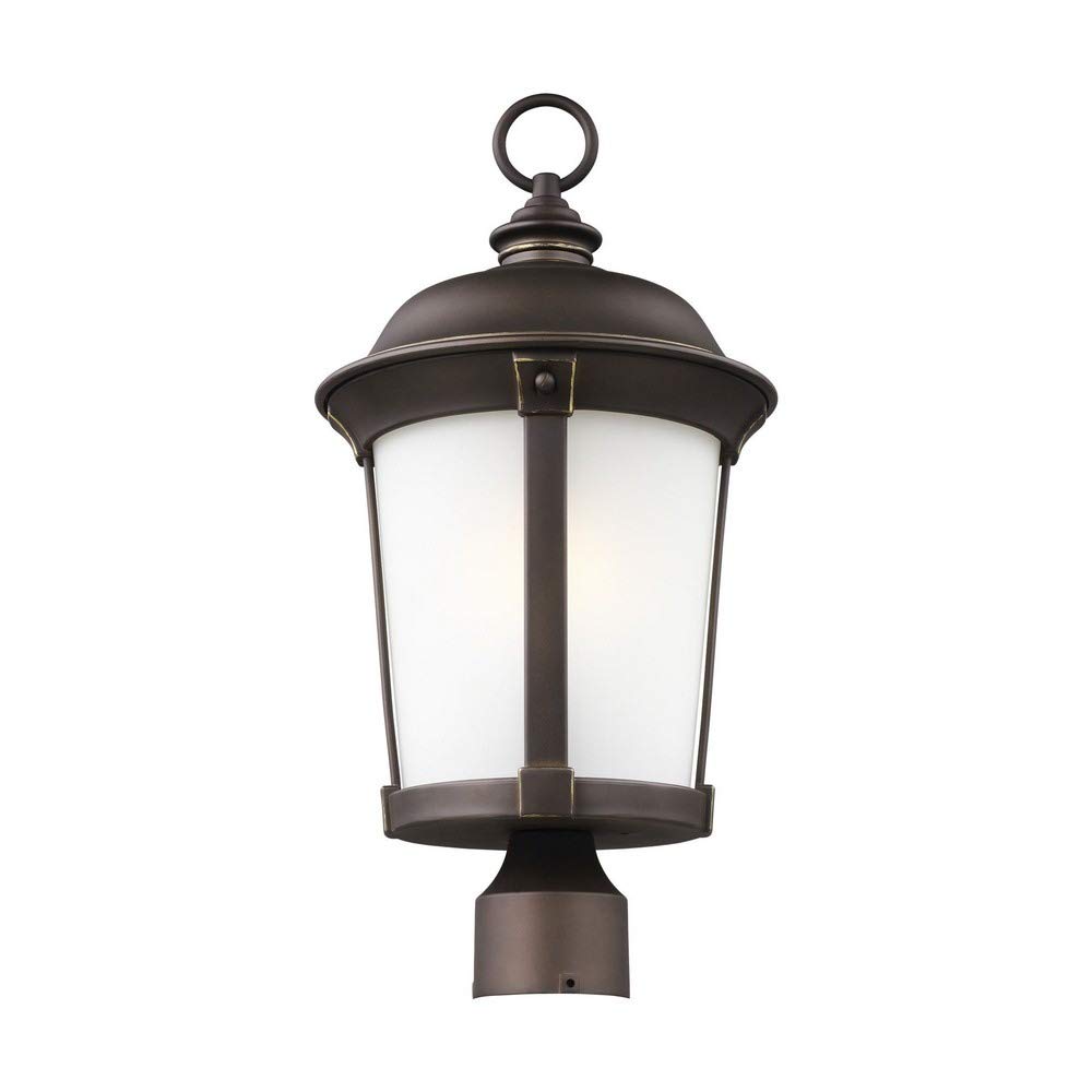 Seagull Lighting Generation 8250701-71 Transitional Outdoor Post Lantern - Antique Bronze Finish, Weather-Resistant Design for Patio, Garden & Entryway Lighting | Seagull-Calder Collection