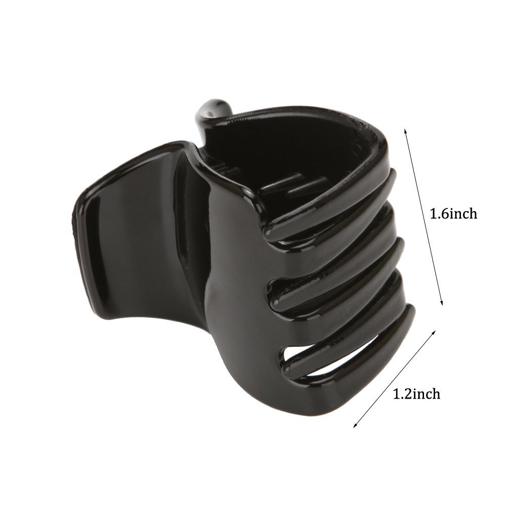 LONEEDY 10 Pack Black Jaw Clips for Thick Hair - Non-Slip Hair Claw Clips for Women & Girls (Medium Size) - Perfect for Ponytails, Buns & Updos